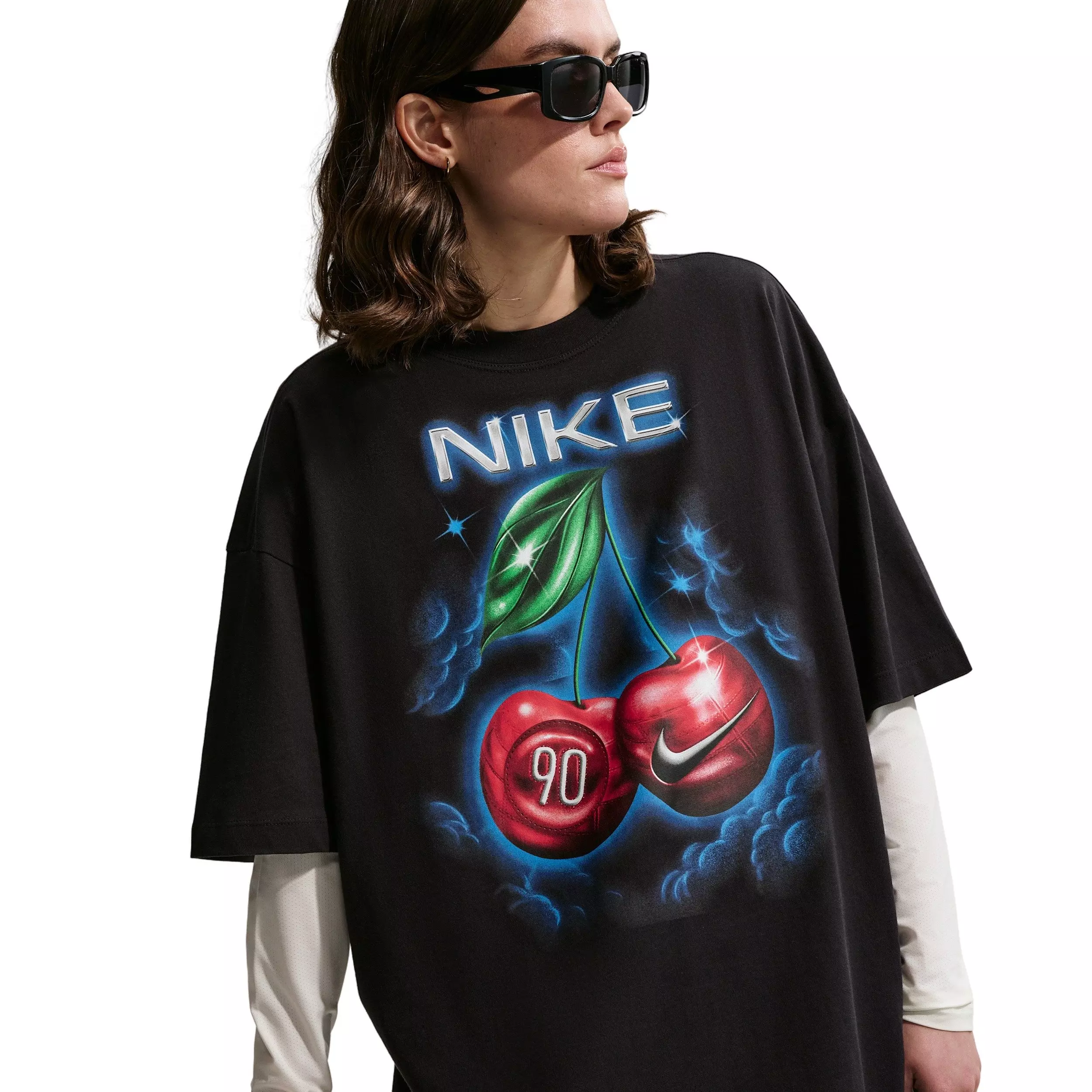 Nike Women's Sportswear Classic Oversized ST6 T-Shirt - Black - BLACK