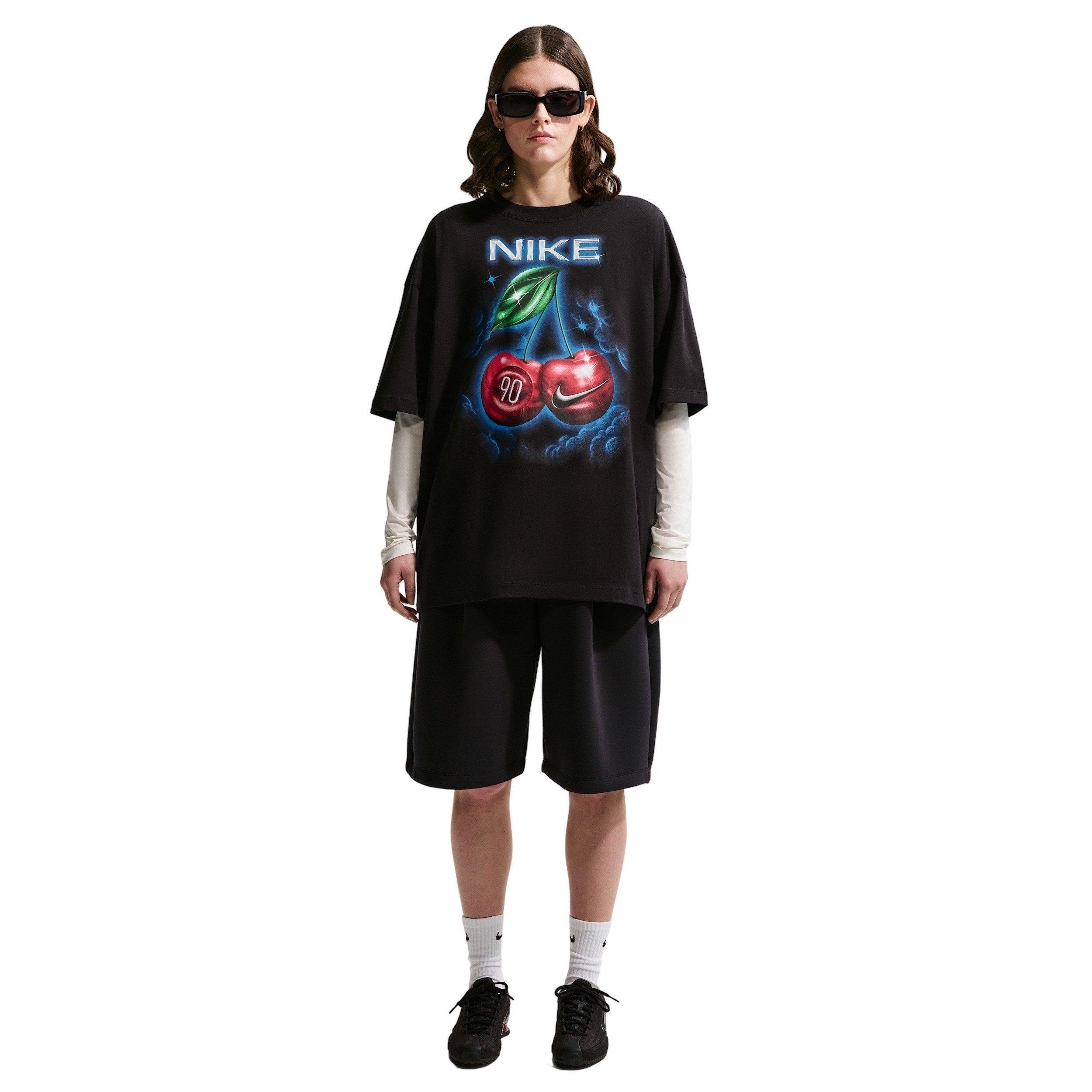 Nike Women's Sportswear Classic Oversized ST6 T-Shirt - Black - BLACK Thumbnail View 4