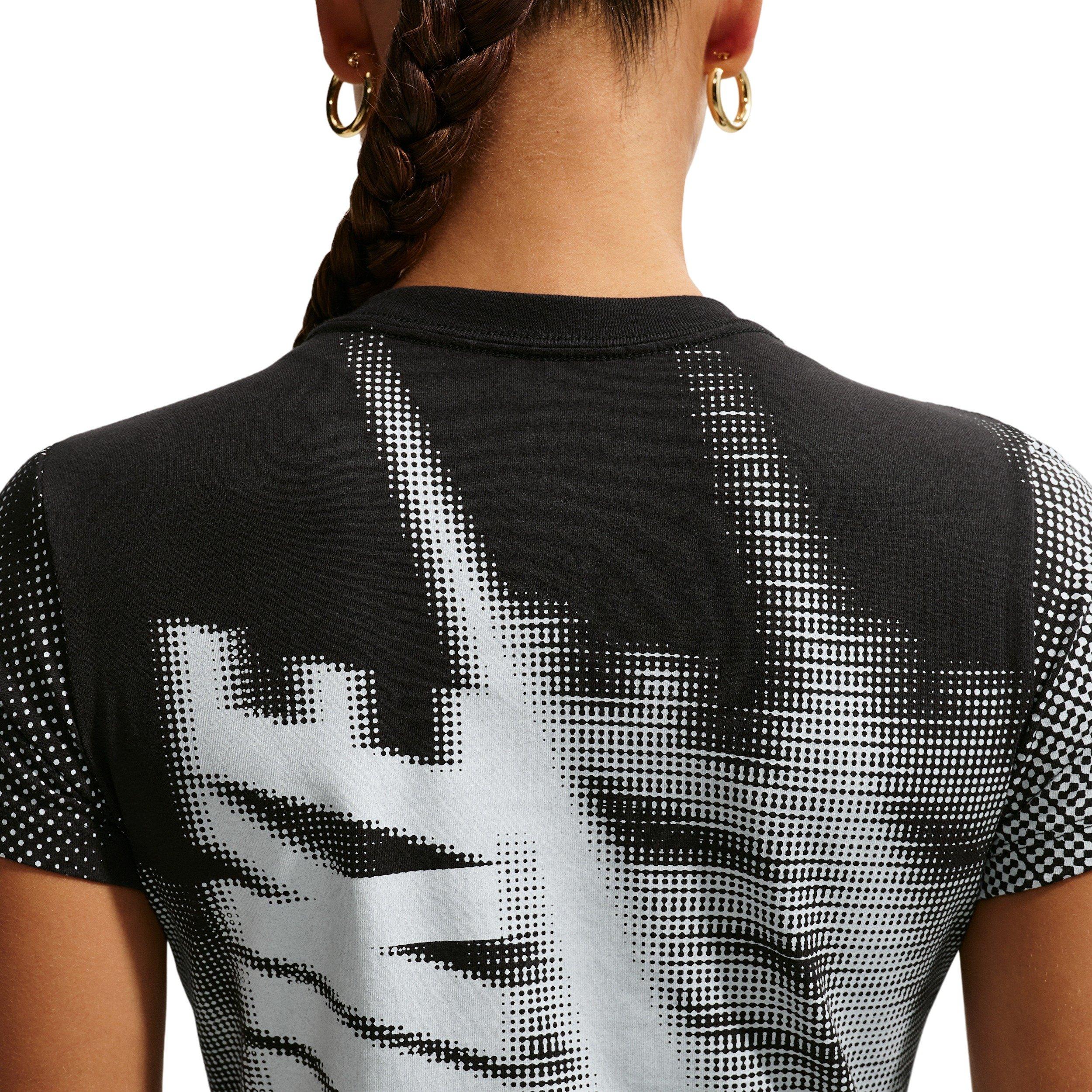 Nike Women's Sportswear Chill Knit Slim Cropped T-Shirt - BLACK Thumbnail View 3
