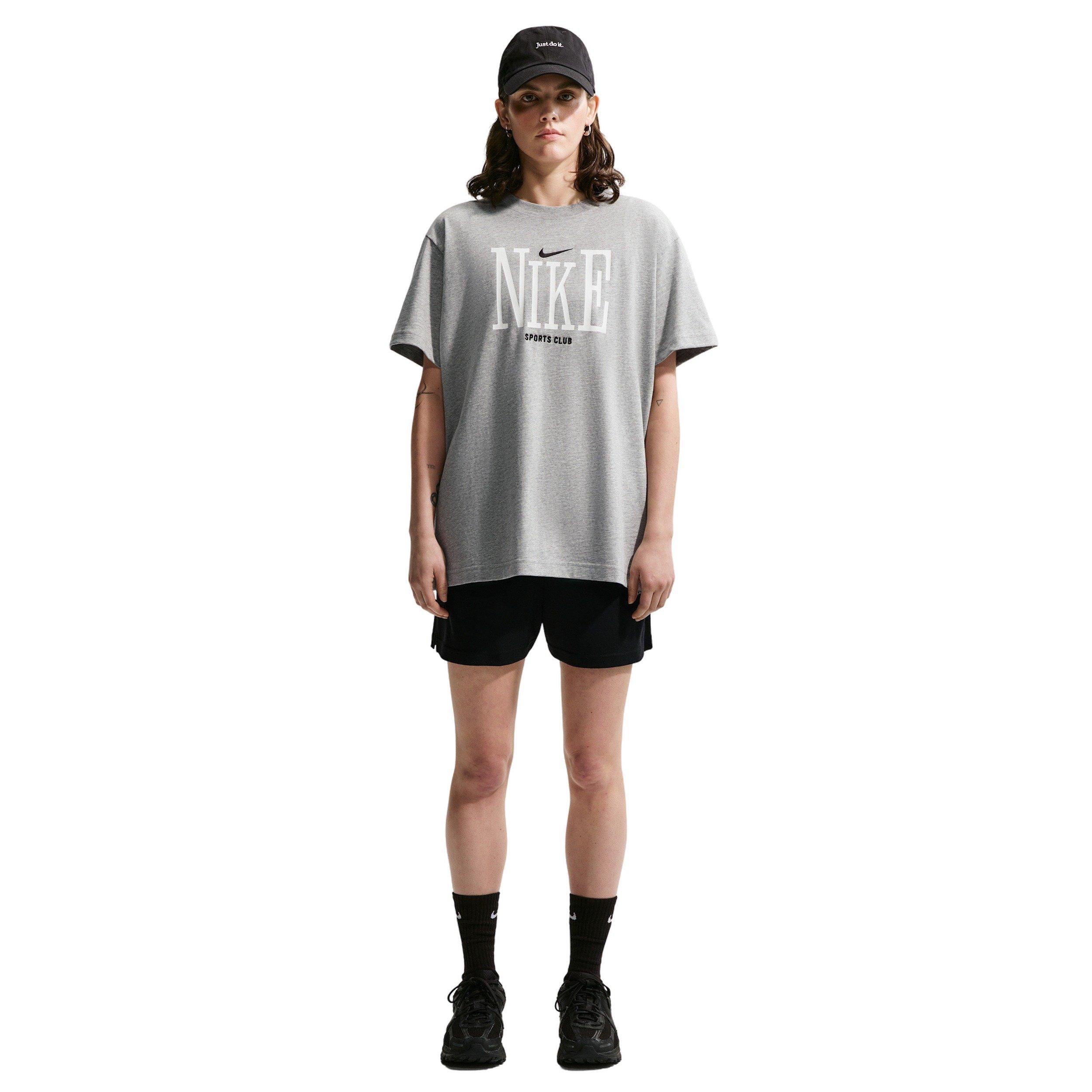 Nike Women's Sportswear Classic Sports Club Oversized T-Shirt - DK GREY Thumbnail View 4