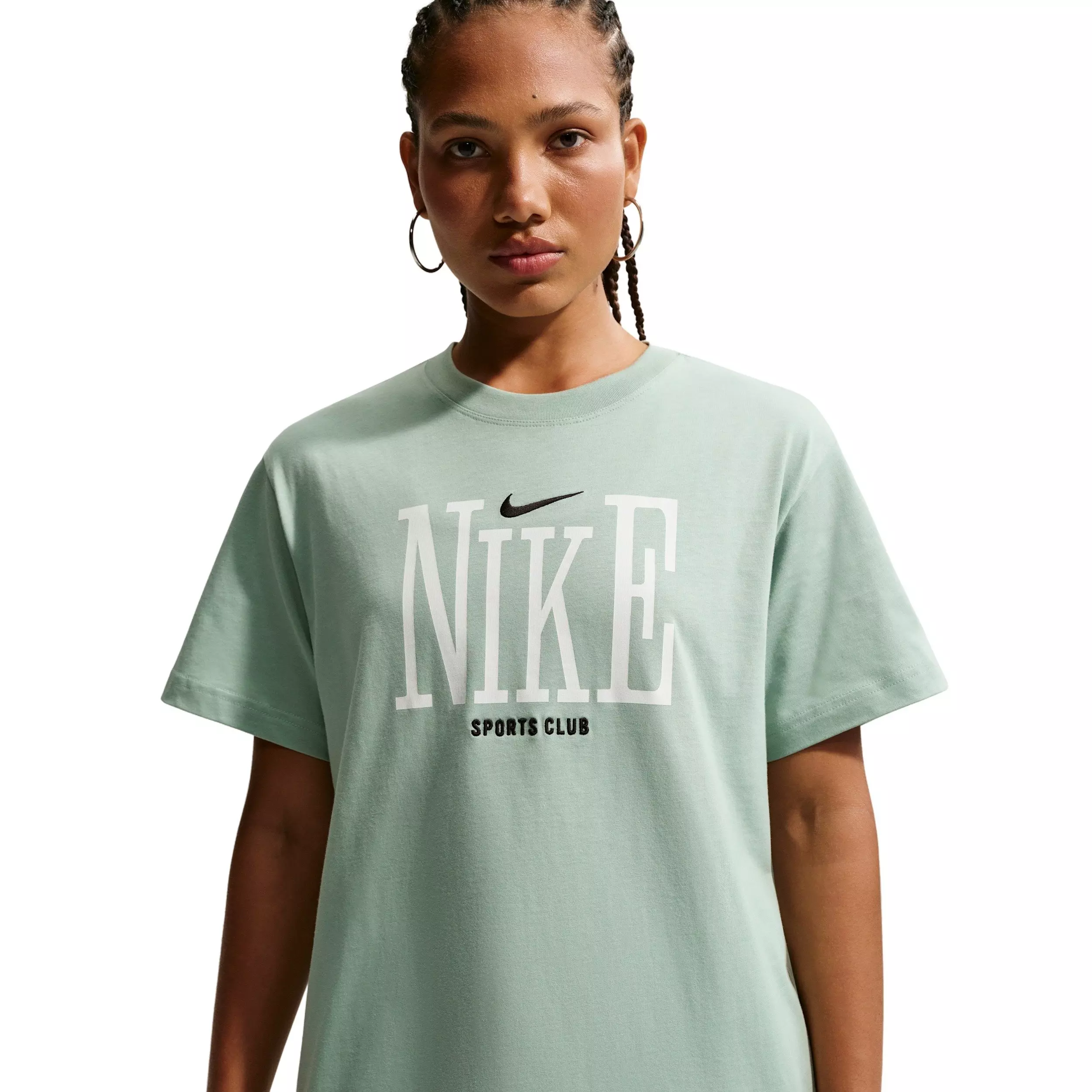 Nike Women's Sportswear Classic Sports Club Oversized T-Shirt - STEAM GREEN