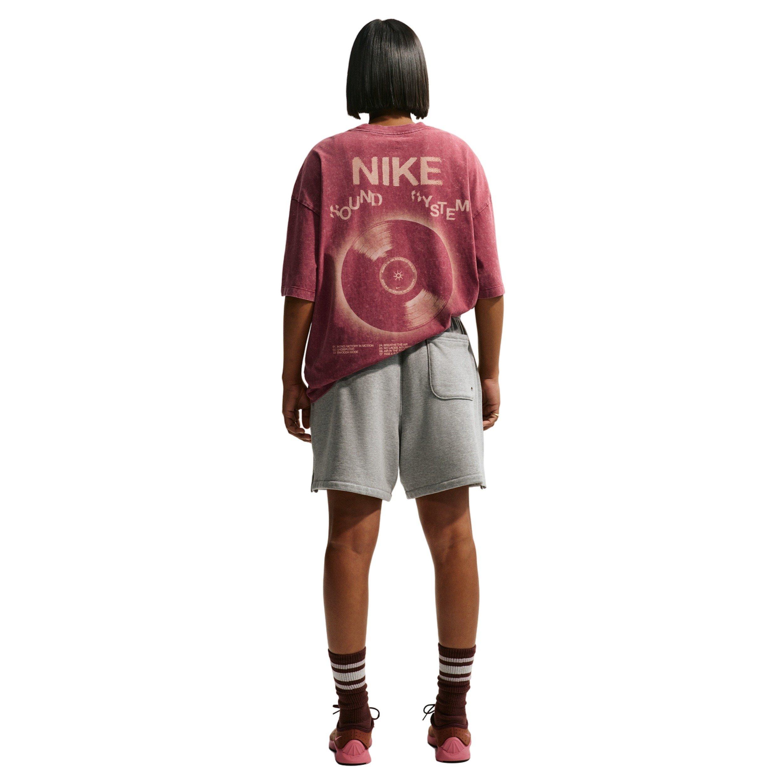 Nike Women's Sportswear Classic Oversized T-Shirt - RED Thumbnail View 5