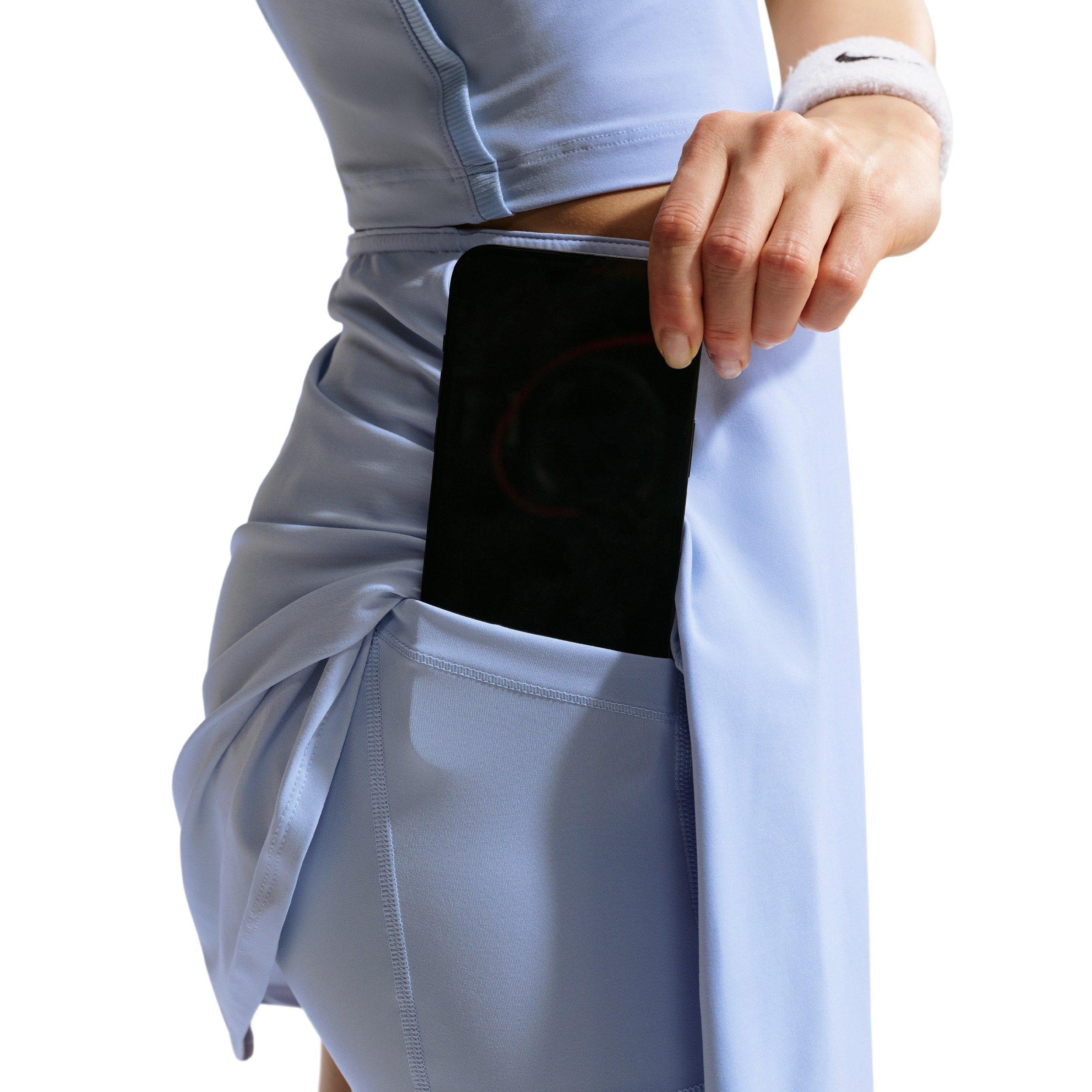 Nike Women's Victory Dri-FIT Flouncy Tennis Skirt - Blue/White - BLUE/WHITE Thumbnail View 7