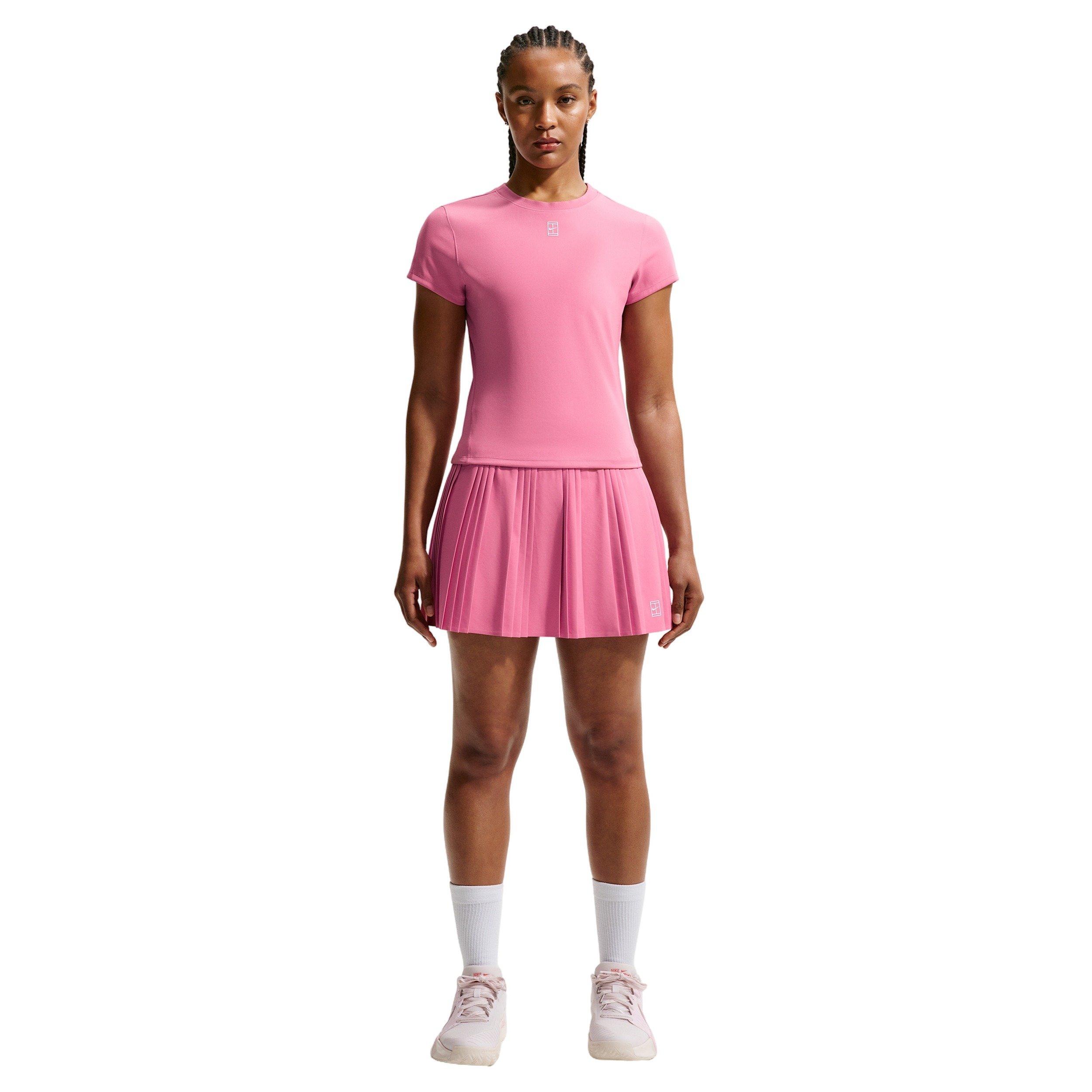 Nike Women's NikeCourt Advantage Dri-FIT Pleated Tennis Skirt - PINK/WHITE Thumbnail View 1
