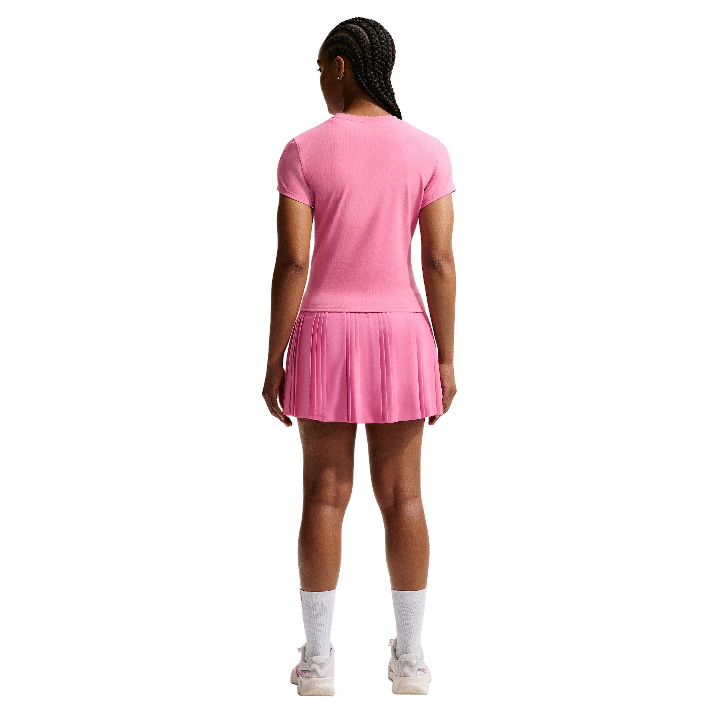 Nike Women's NikeCourt Advantage Dri-FIT Pleated Tennis Skirt - PINK/WHITE Thumbnail View 2