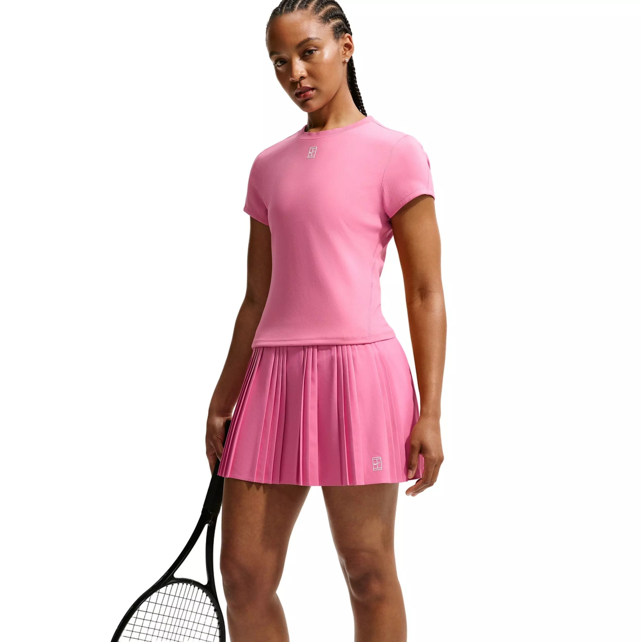Nike Women's NikeCourt Advantage Dri-FIT Pleated Tennis Skirt - PINK/WHITE