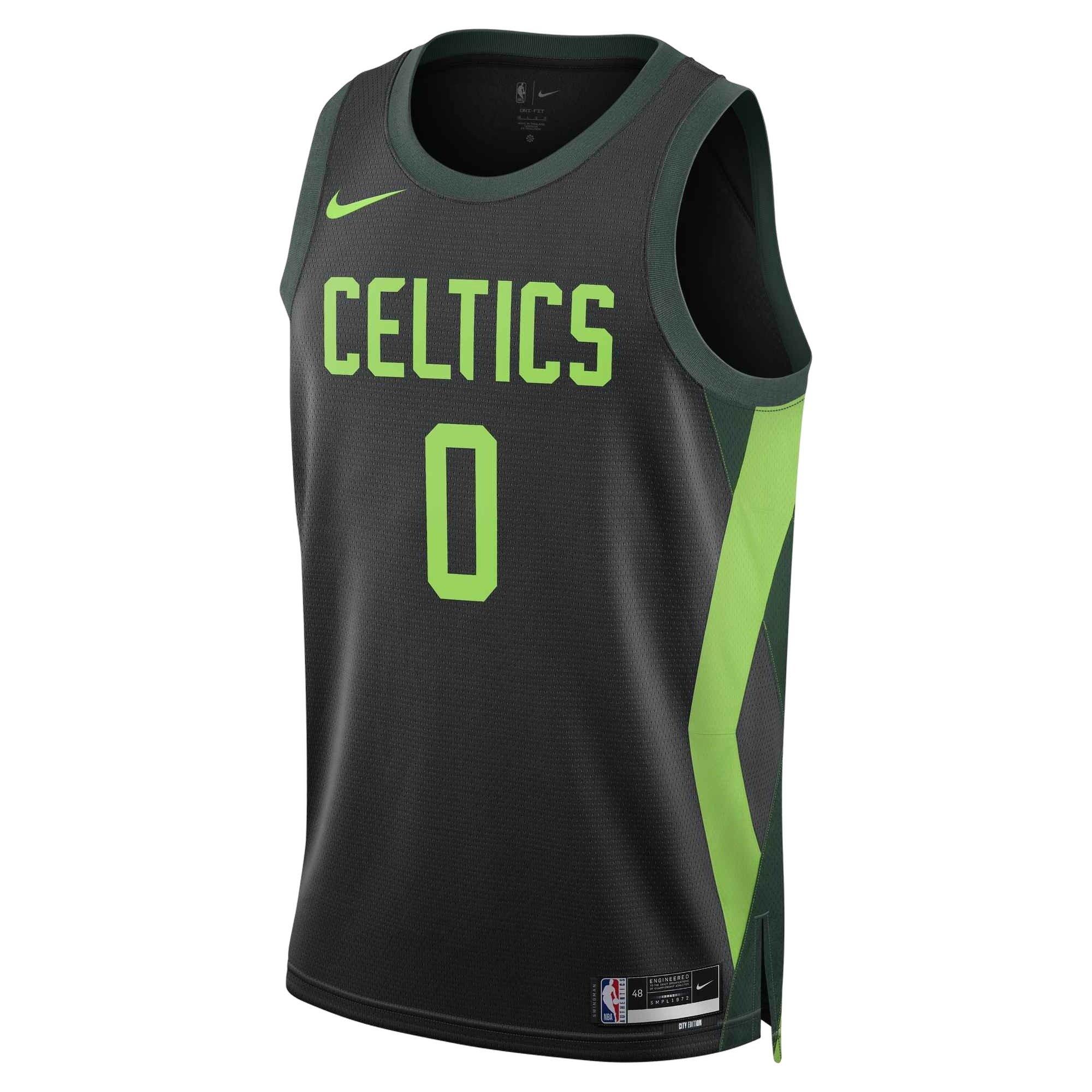 Nike Men's Dri-FIT Jayson Tatum Boston Celtics 2024/25 City Edition NBA Swingman Jersey -Black/Green - BLACK/GREEN Thumbnail View 1