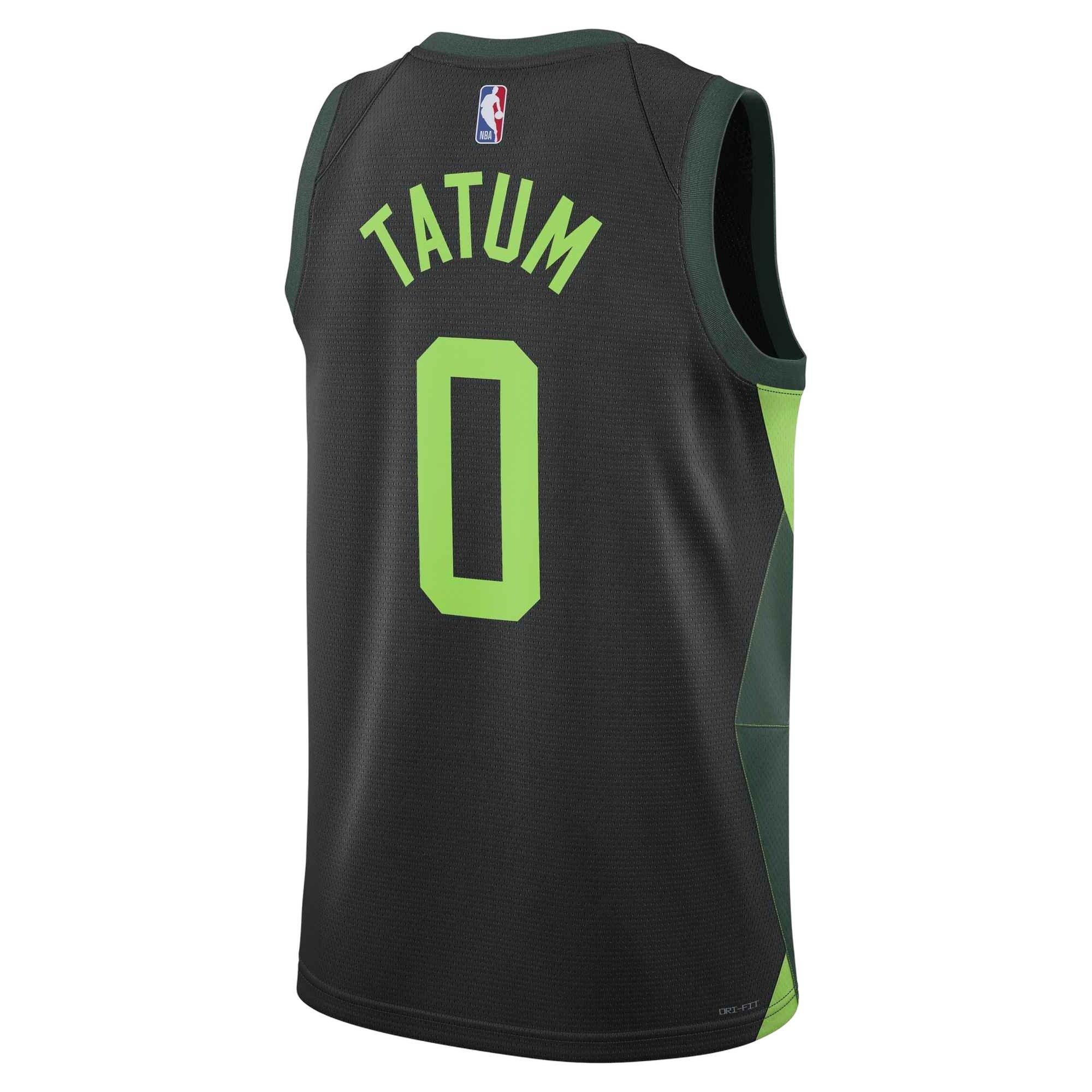Nike Men's Dri-FIT Jayson Tatum Boston Celtics 2024/25 City Edition NBA Swingman Jersey -Black/Green - BLACK/GREEN Thumbnail View 2