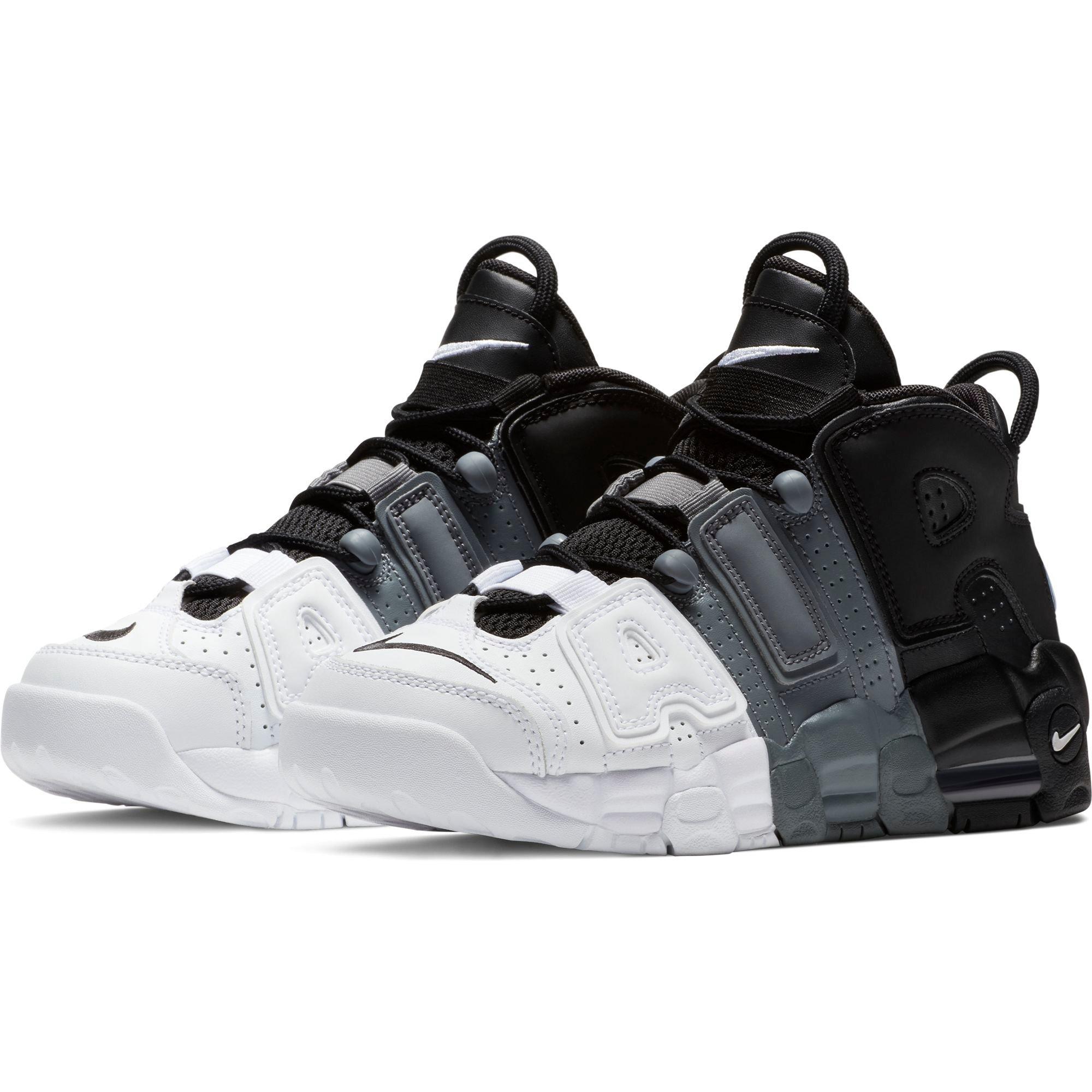 nike air uptempo black grey white