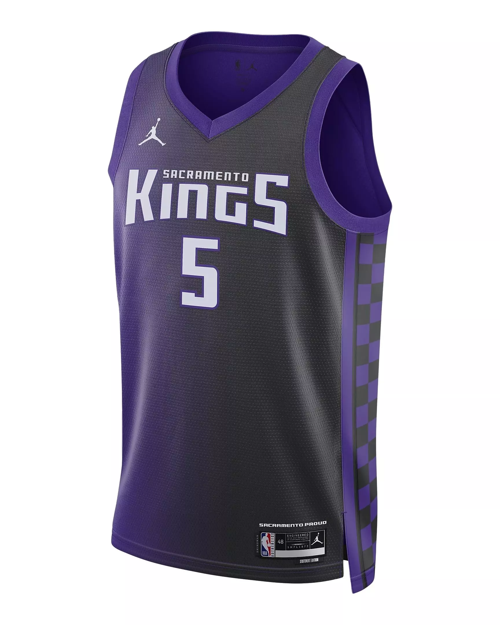 Jordan Men's Sacramento Kings 2023/24 Dri-FIT NBA Swingman Jersey - Black/Purple - BLACK/PURPLE