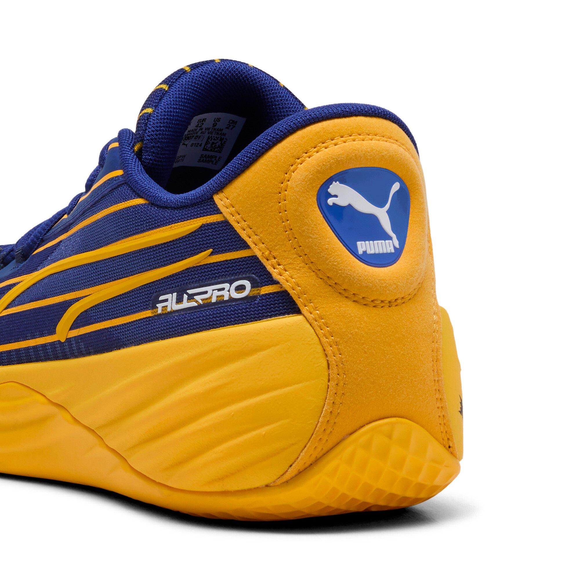 PUMA Tyrese Haliburton All-Pro NITRO Pinstripes "Elektro Blue/Sport Yellow" Men's Basketball Shoe - BLUE/YELLOW Thumbnail View 6