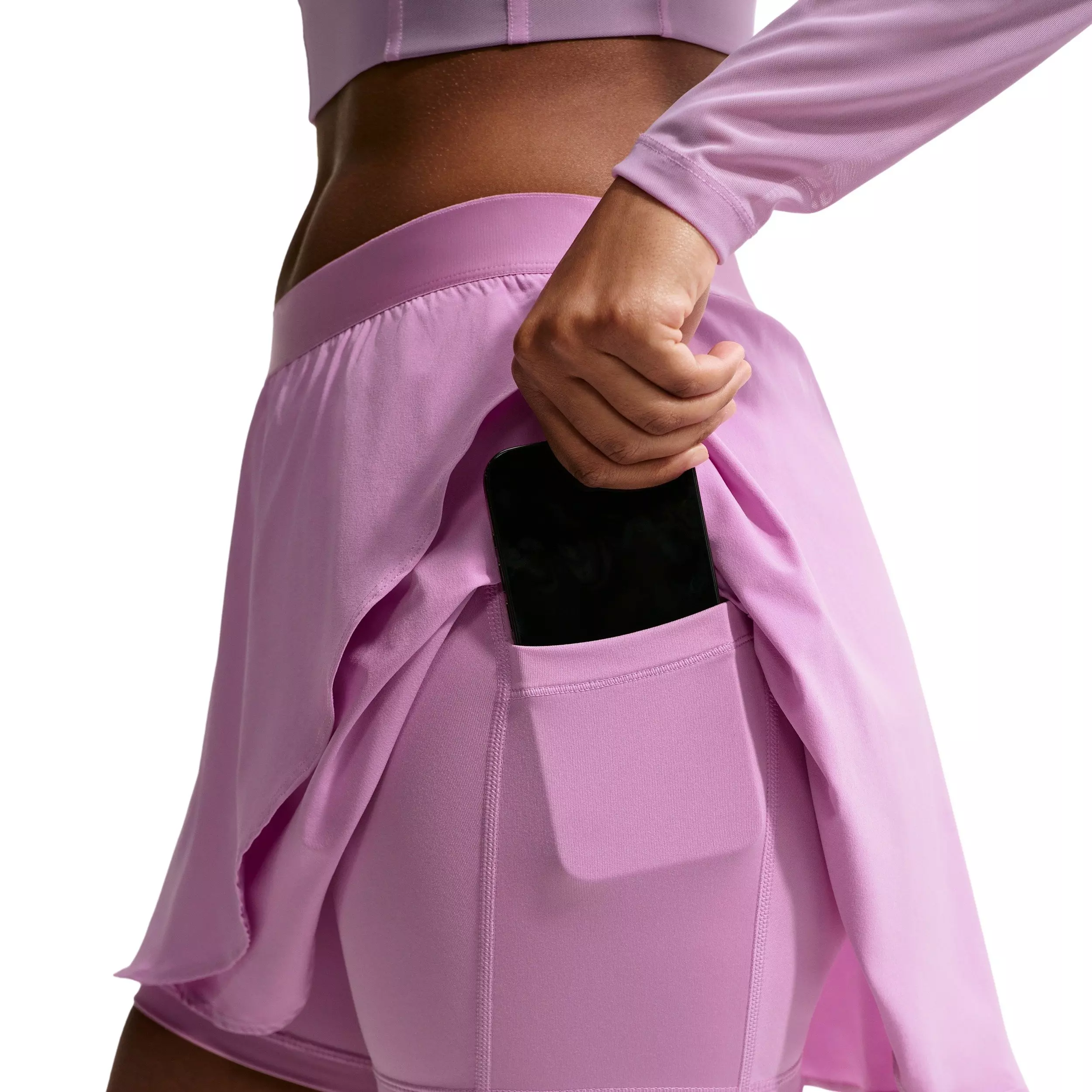 Nike Women's Court Dri-FIT High-Waisted Slam Woven Tennis Skirt - LT MAGENTA