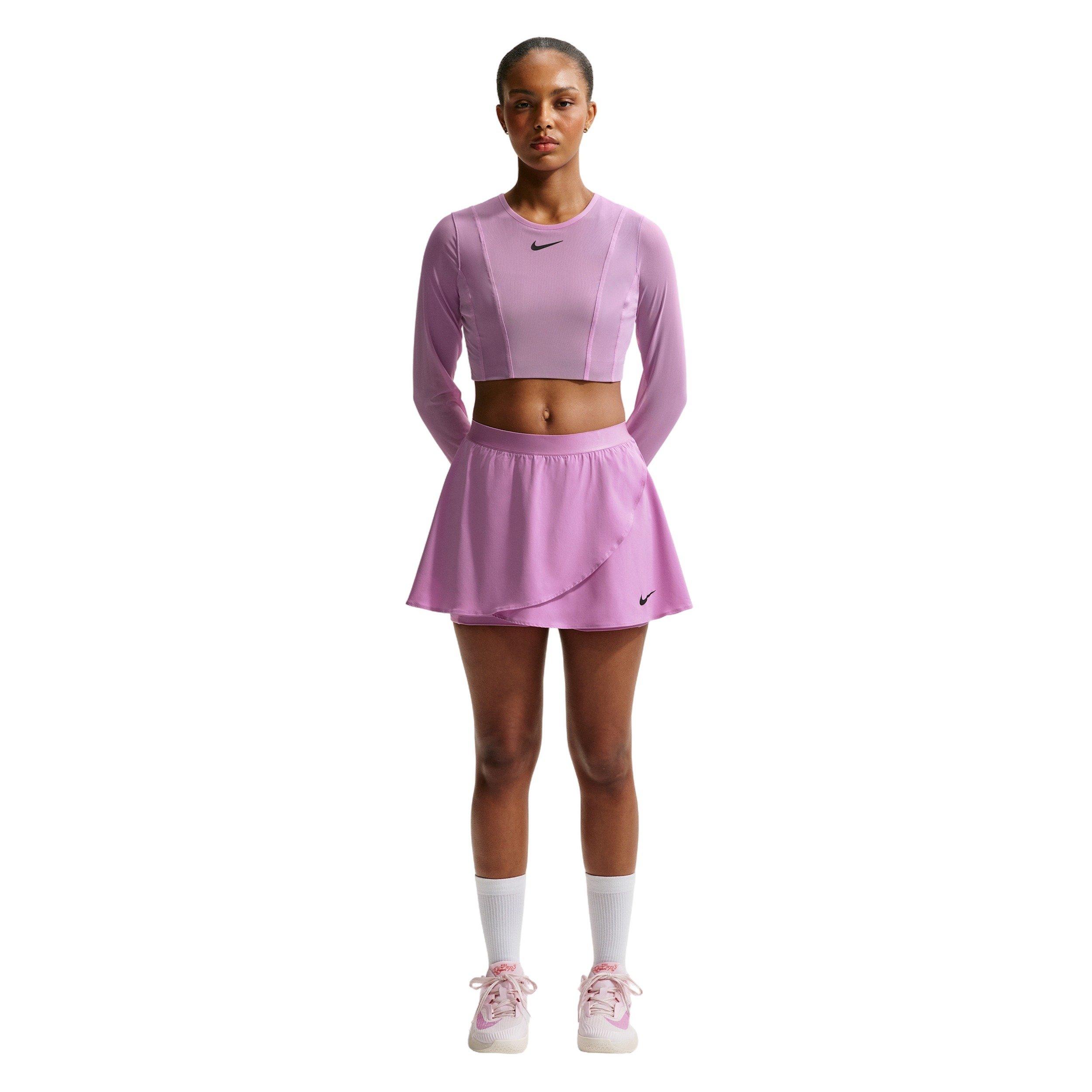 Nike Women's Court Dri-FIT High-Waisted Slam Woven Tennis Skirt - LT MAGENTA Thumbnail View 6