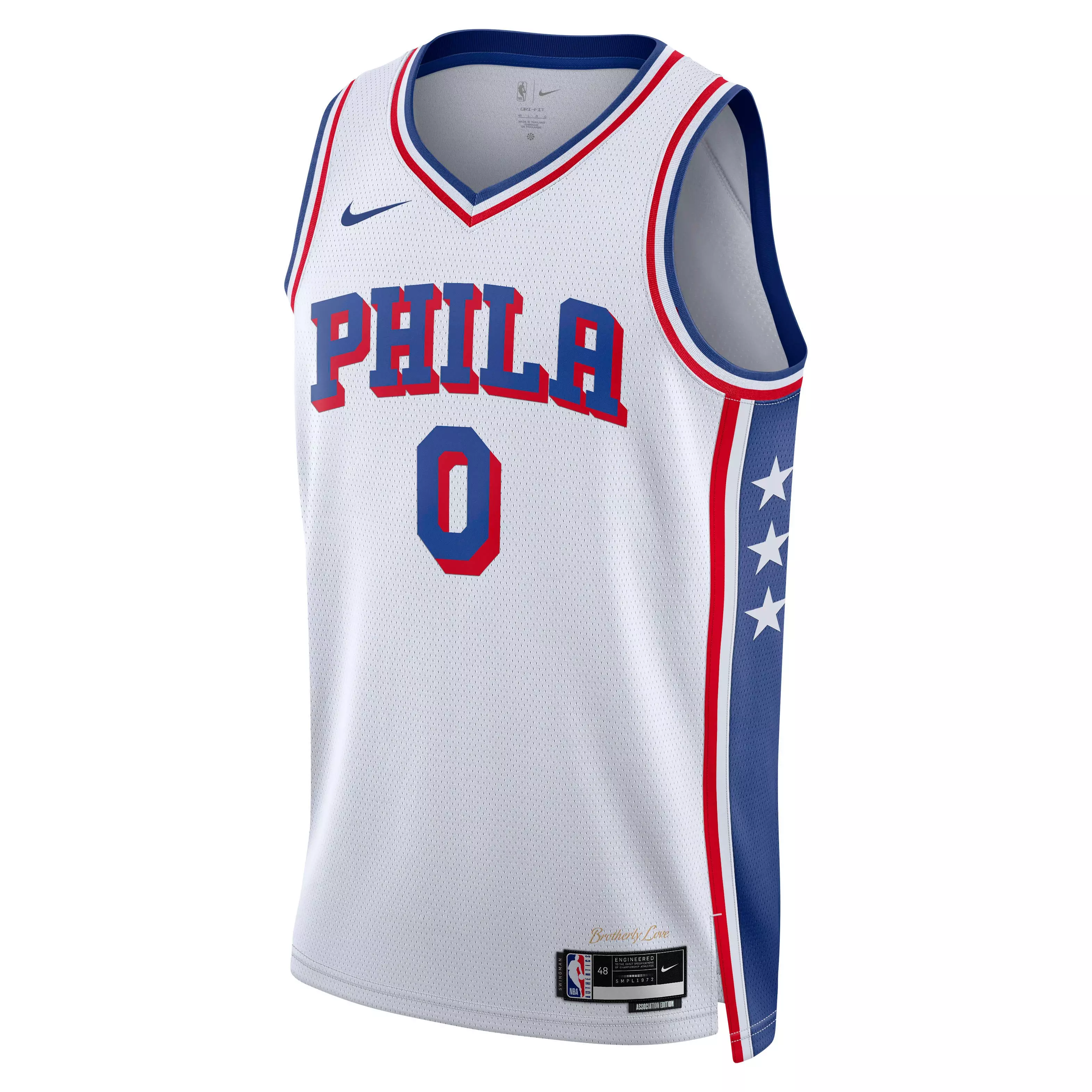 Nike Men's Maxey Philadelphia 76ers Association Edition Dri-FIT NBA Swingman Jersey - White - WHITE