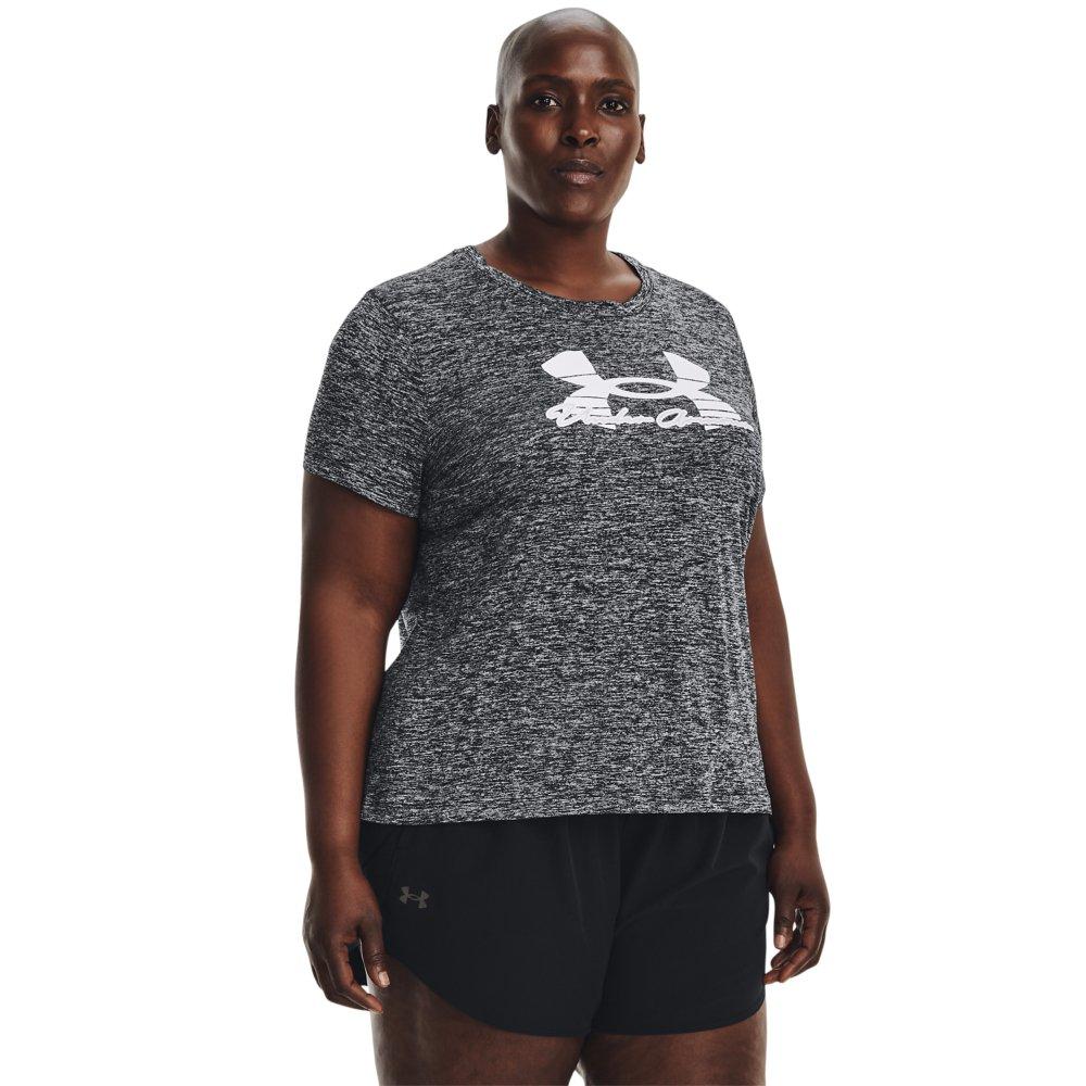 Under Armour Tech Twist Script Short Sleeve Tee for Women - Pitch