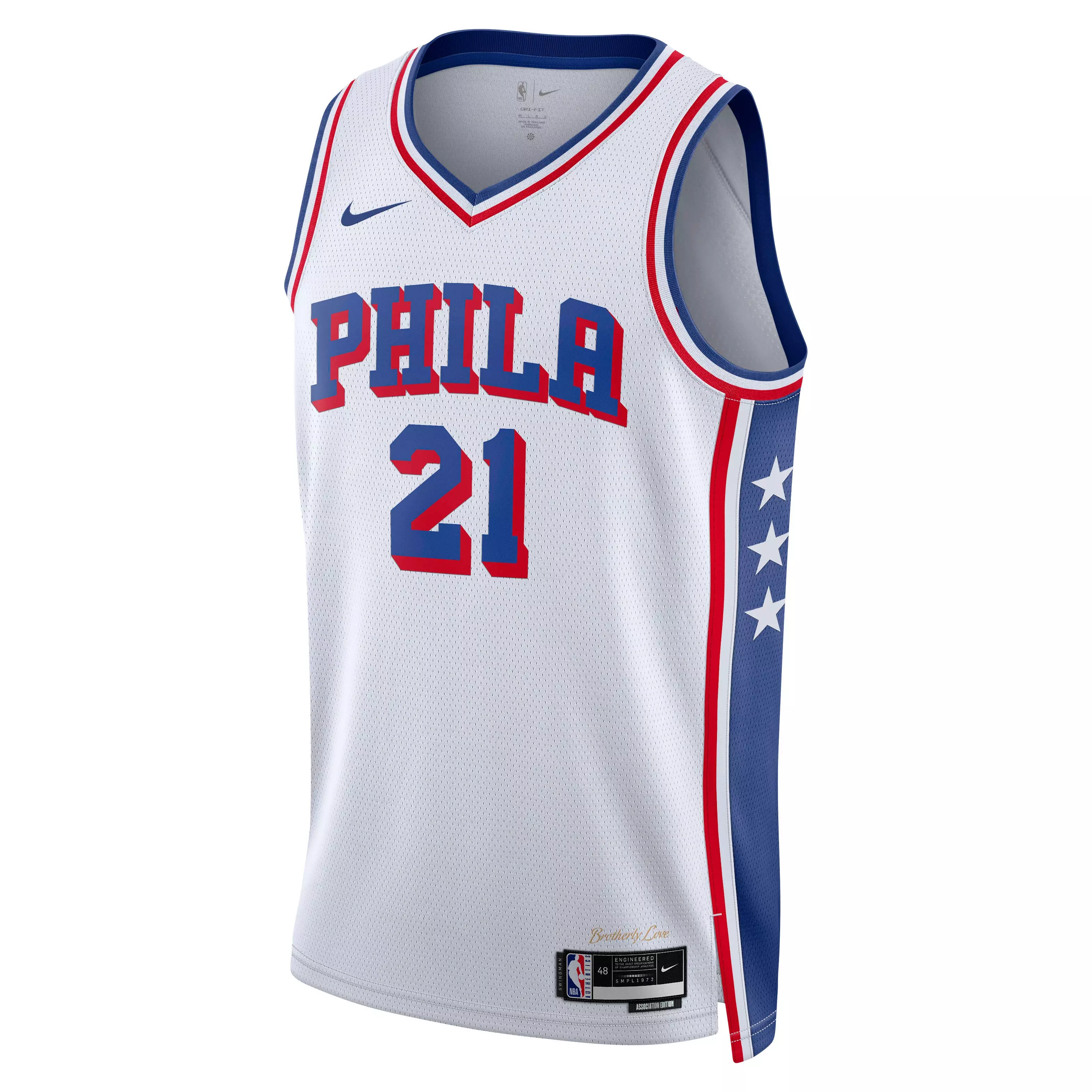 Nike Men's Joel Embiid Philadelphia 76ers Association Edition Dri-FIT NBA Swingman Jersey - White - WHITE