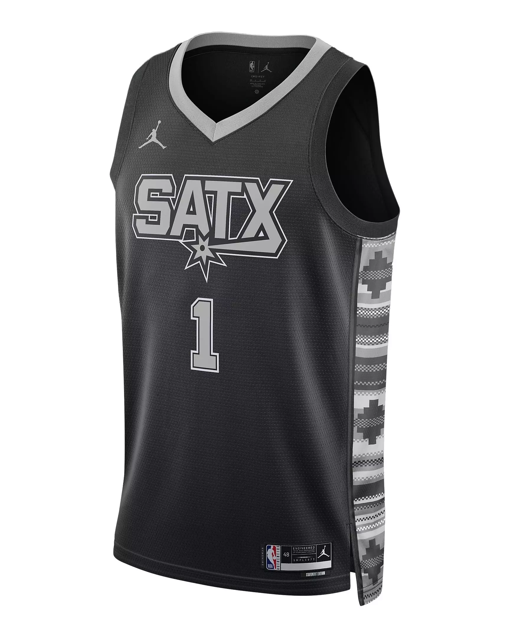 Jordan Men's San Antonio Spurs Statement Edition Dri-FIT NBA Swingman Jersey - Black - BLACK