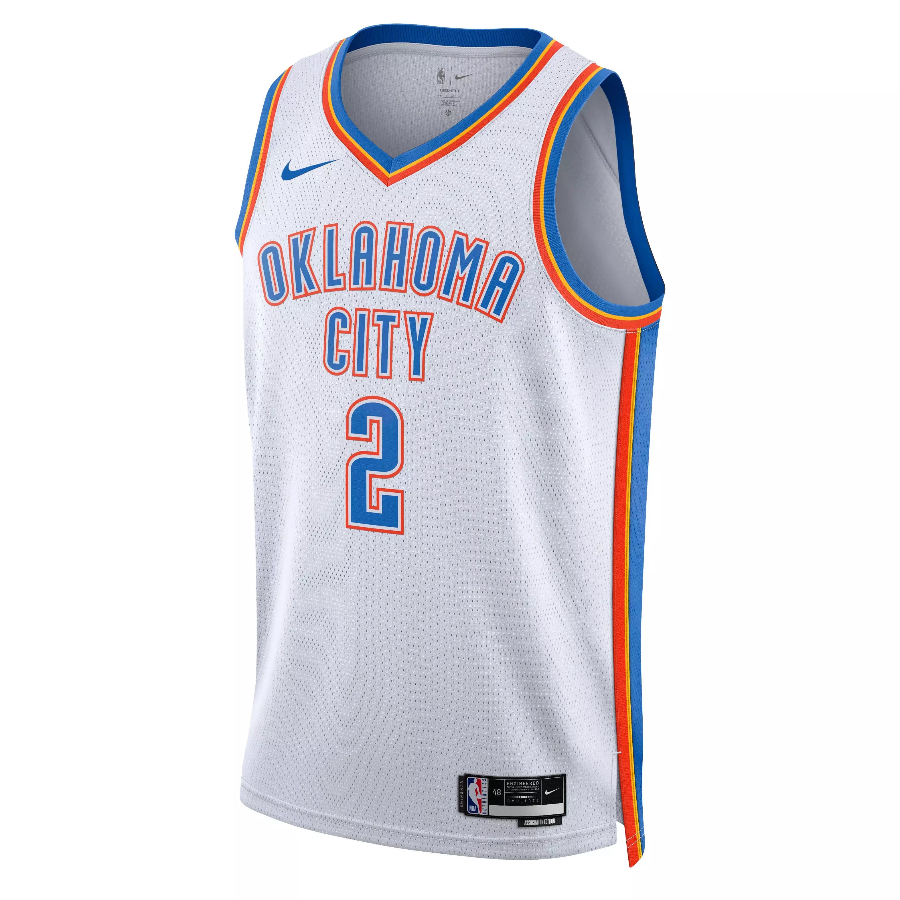Nike Men's Oklahoma City Thunder 2022/23 Association Edition Dri-FIT NBA Swingman Jersey - White - WHITE