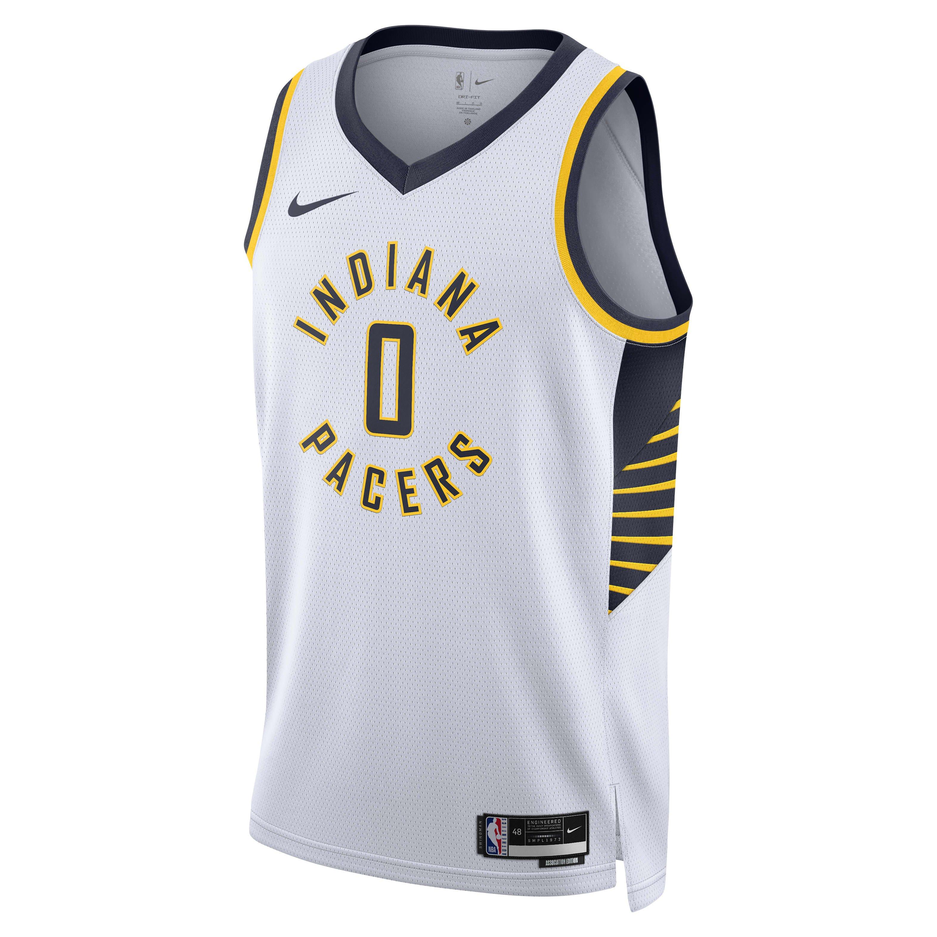 Nike Men's Indiana Pacers 2022/23 Association Edition Dri-FIT NBA Swingman Jersey - White - WHITE Thumbnail View 1