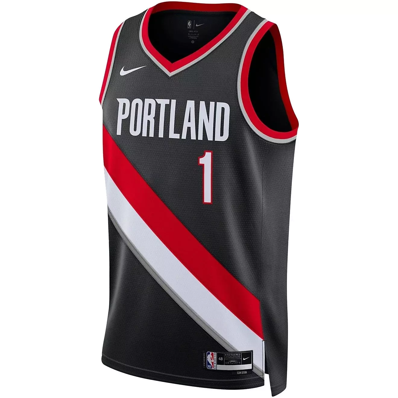 Nike Men's Portland Trail Blazers Icon Edition 2022/23 Dri-FIT NBA Swingman Jersey - Black - BLACK