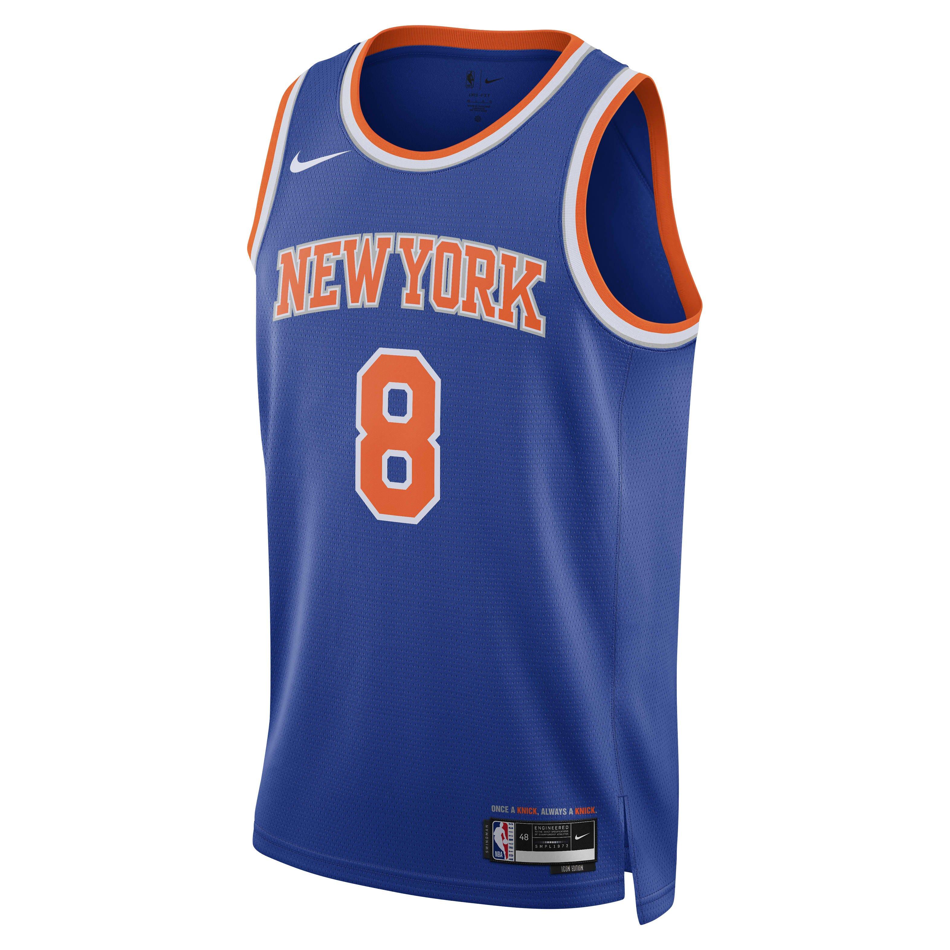 Nike Men's New York Knicks Icon Edition 2022/23 Dri-FIT NBA Swingman Jersey - Blue - BLUE Thumbnail View 1