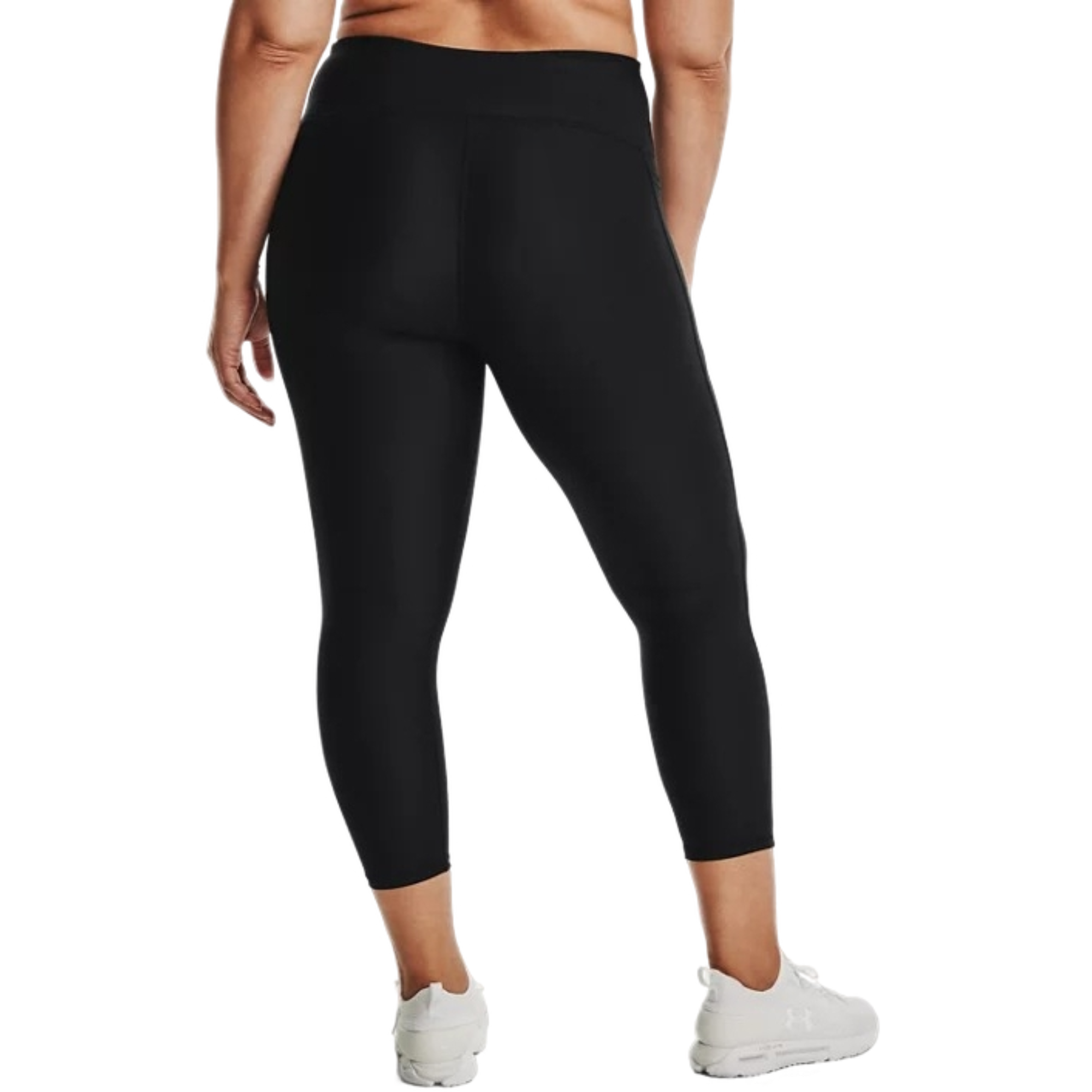 Under Armour Women's HeatGear No-Slip Waistband Ankle Leggings - Black - BLACK/WHITE Thumbnail View 2