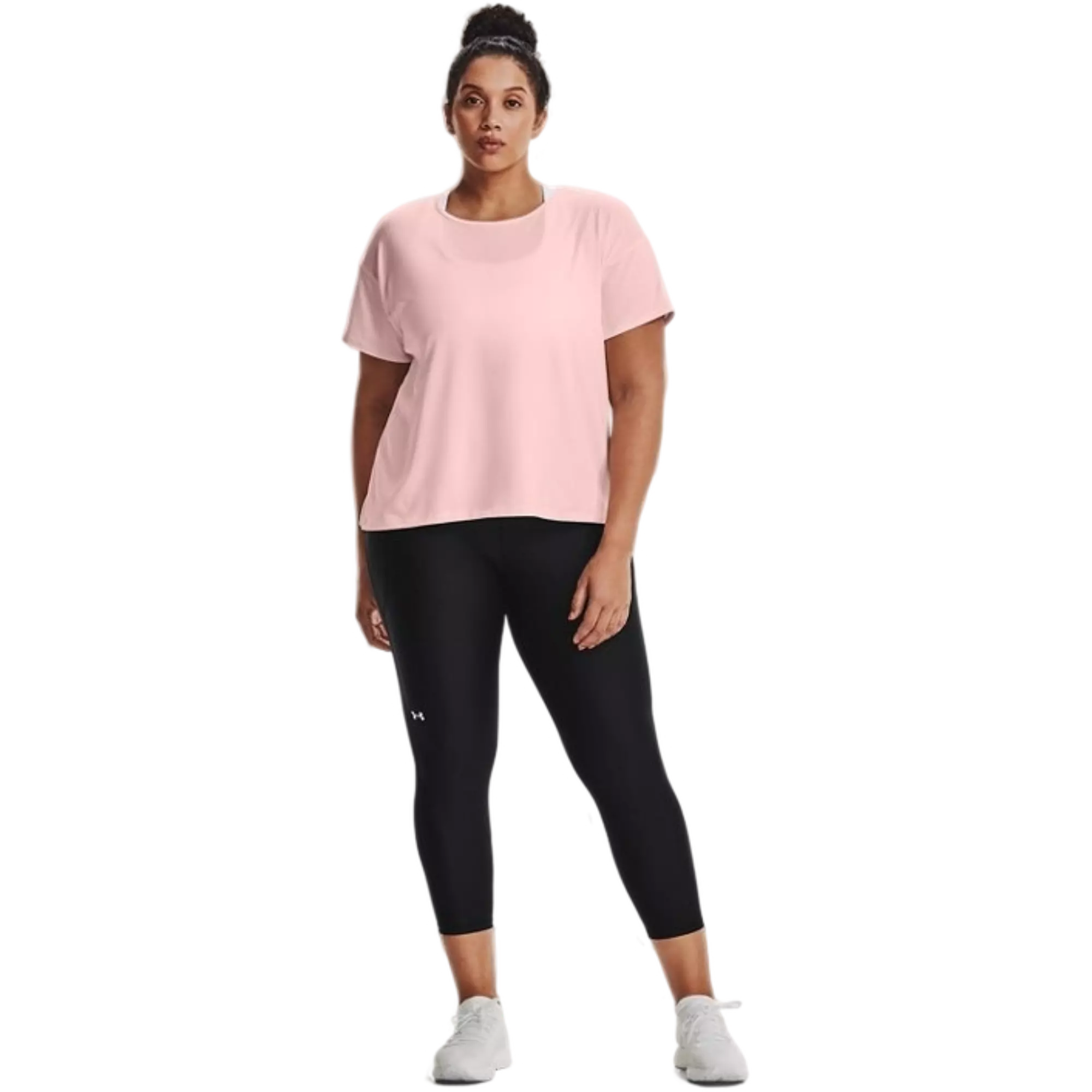 Under Armour Women's HeatGear No-Slip Waistband Ankle Leggings - Black - BLACK/WHITE