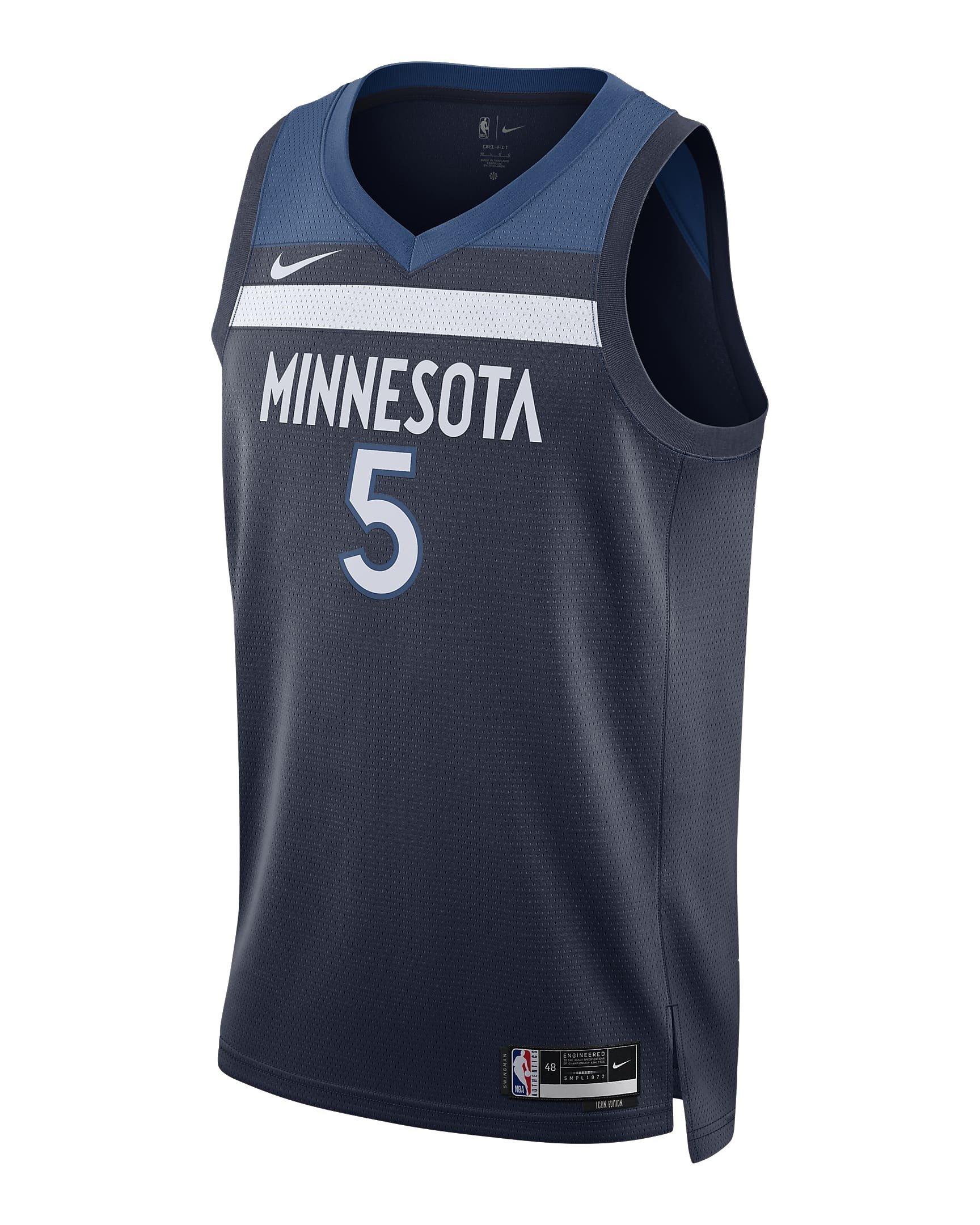 Nike Men's Edwards Minnesota Timberwolves Icon Edition 2022/23 Dri-FIT NBA Swingman Jersey - Navy - NAVY Thumbnail View 1