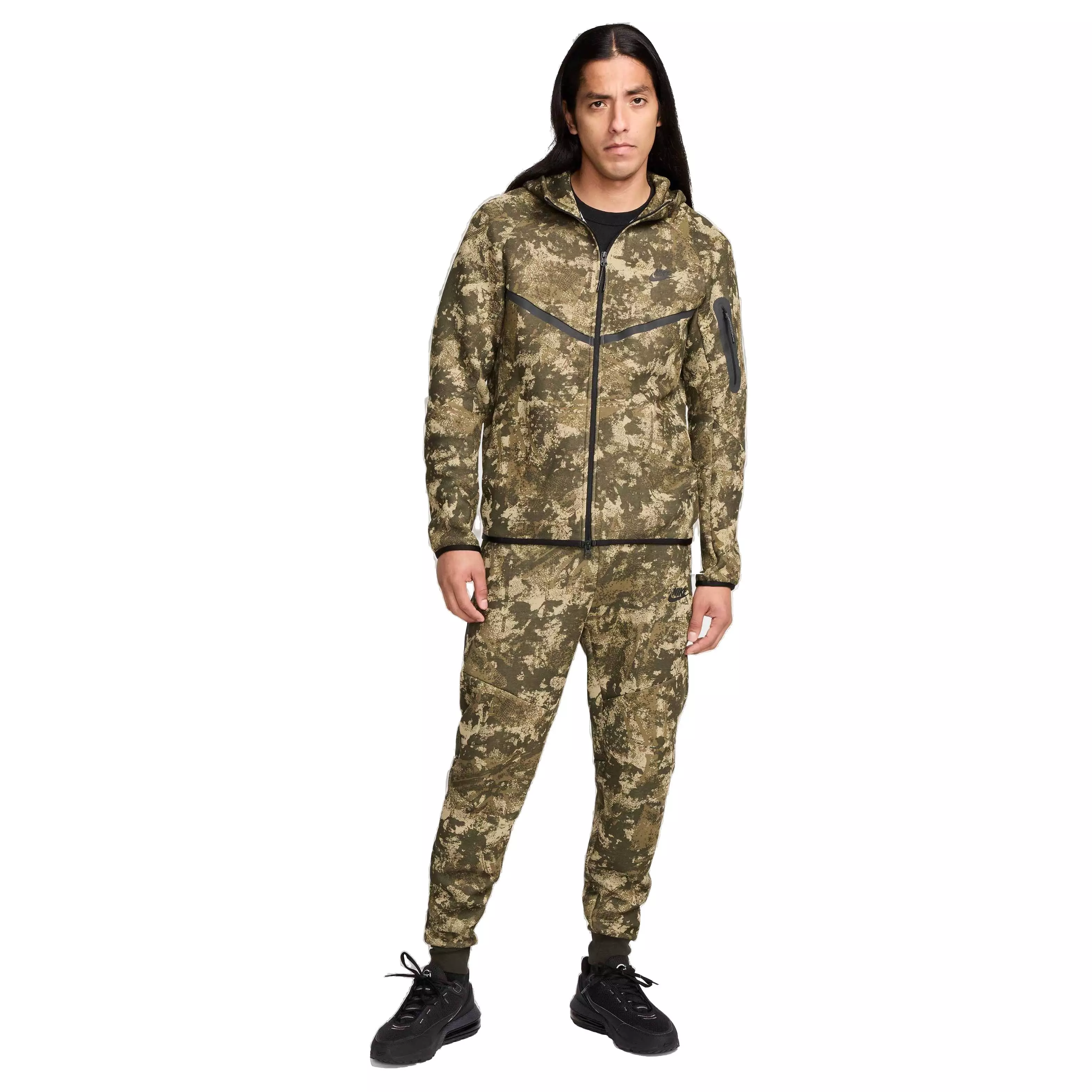 Nike Men's Tech Fleece Gel Camo Joggers - OLIVE