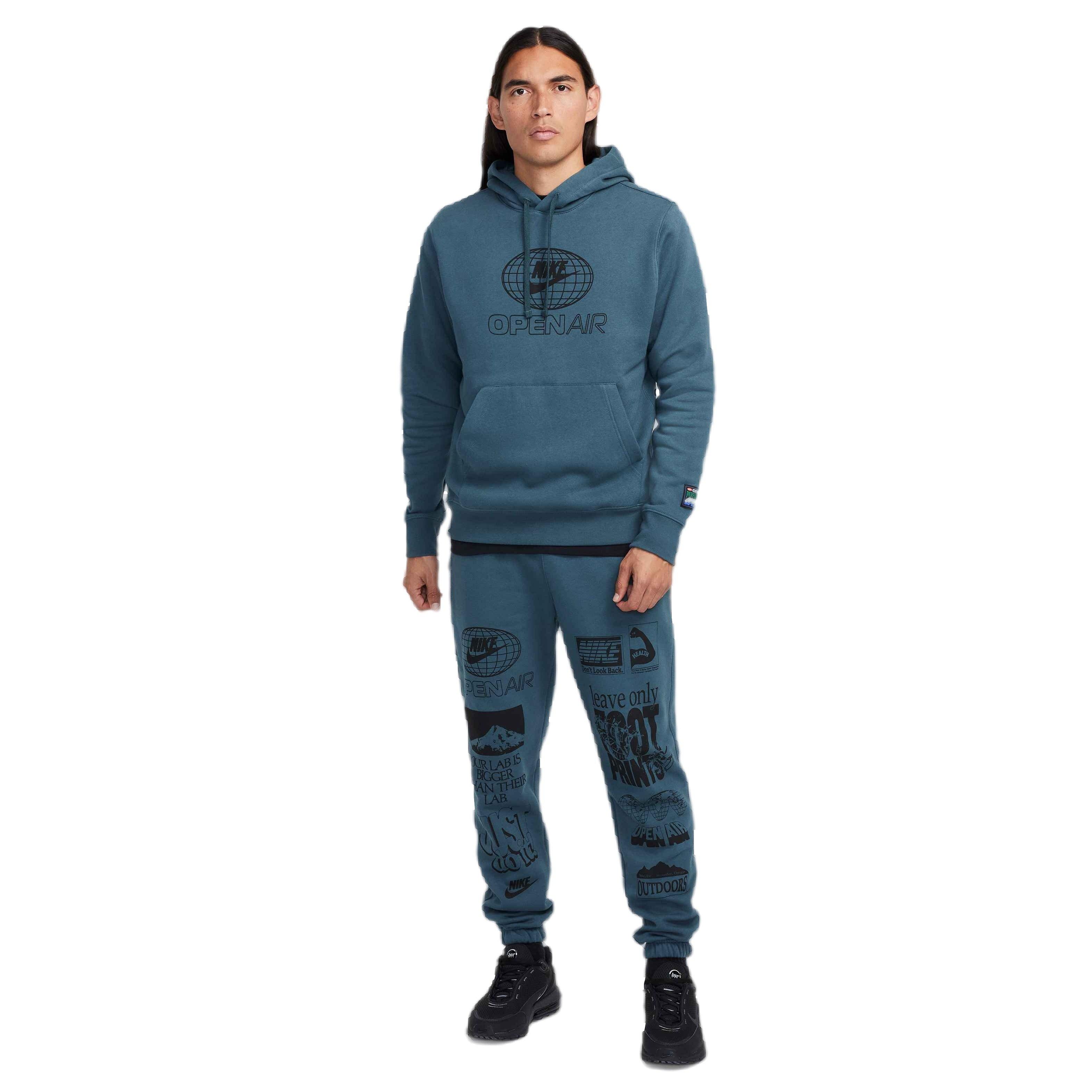 Nike Men's Club Fleece Cuff Pants - Green - GREEN Thumbnail View 8