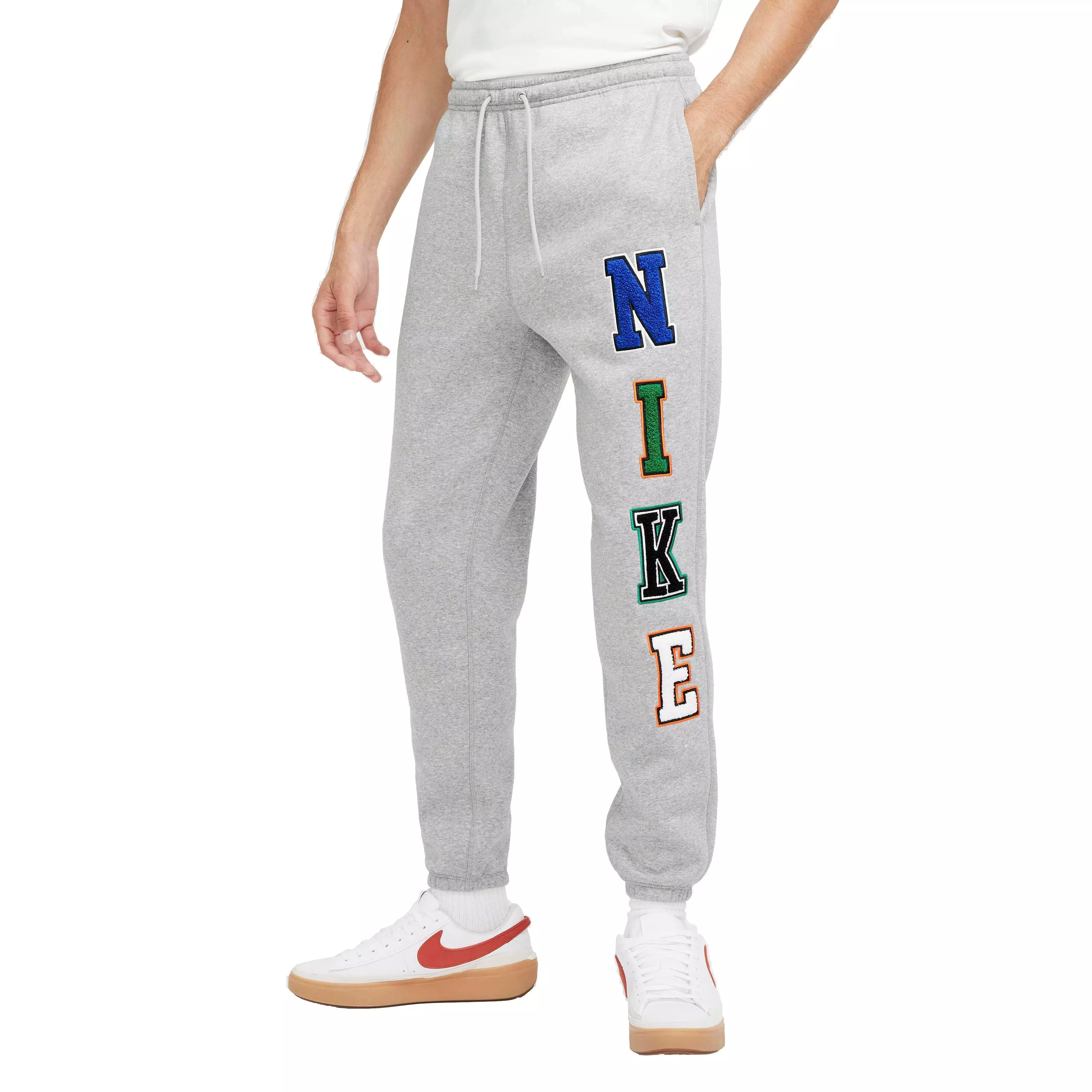 Nike Men's Sportswear Club Fleece Cuffed Pants-Grey - GREY