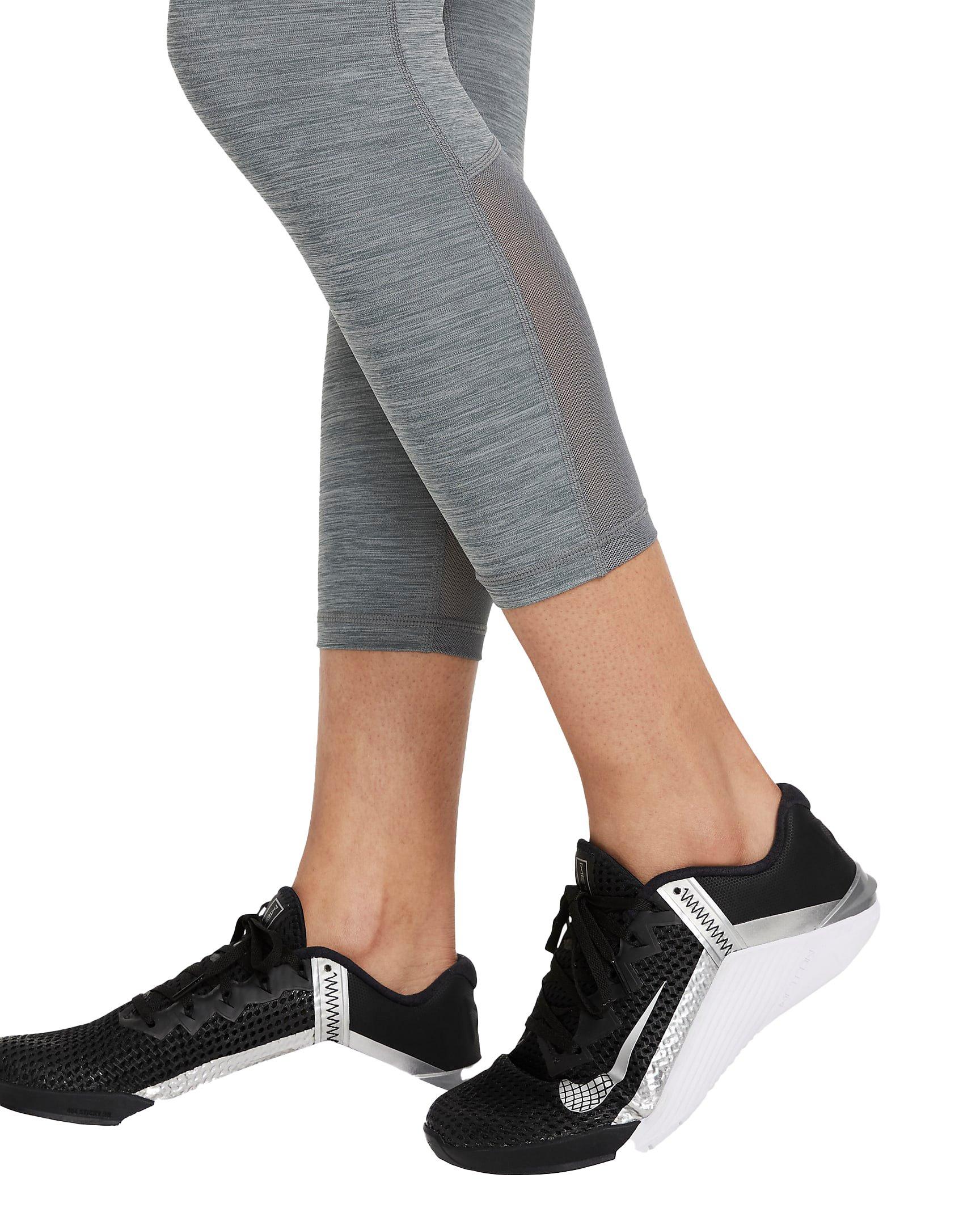 Nike Women's Pro 385 Crop Leggings - GREY Thumbnail View 6