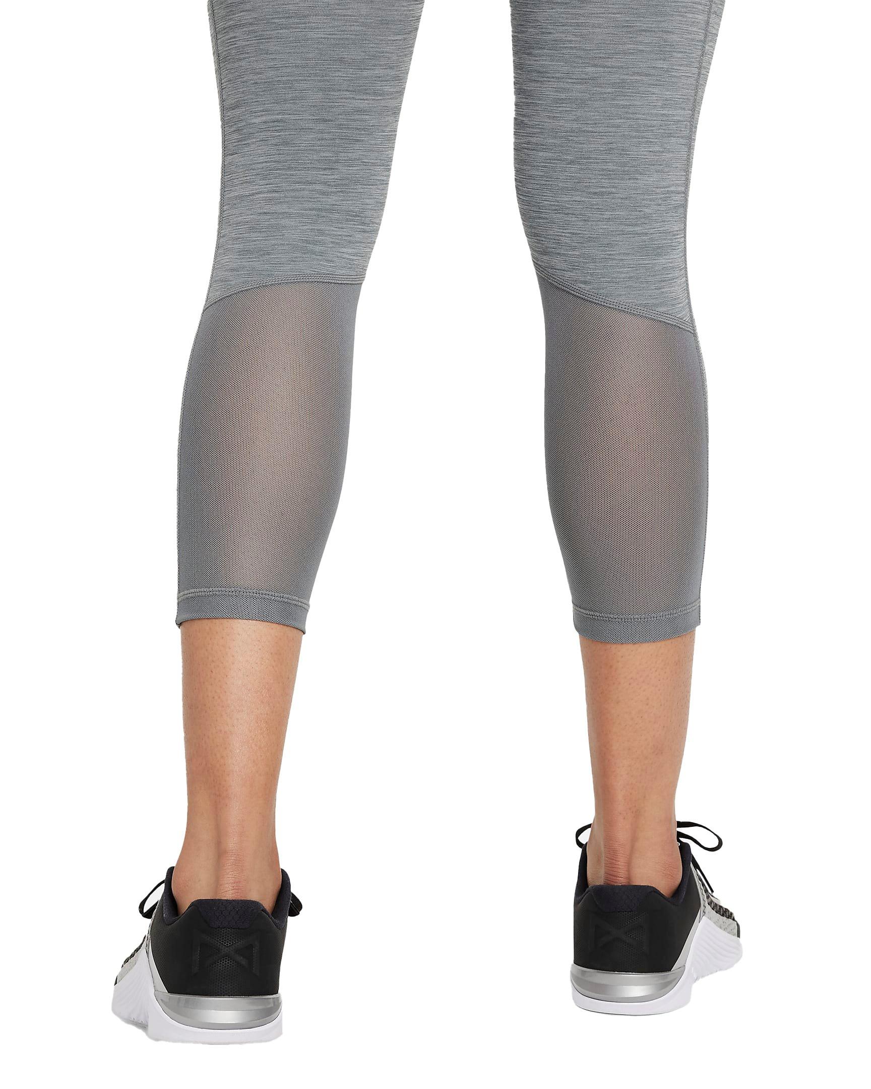 Nike Women's Pro 385 Crop Leggings - GREY Thumbnail View 7