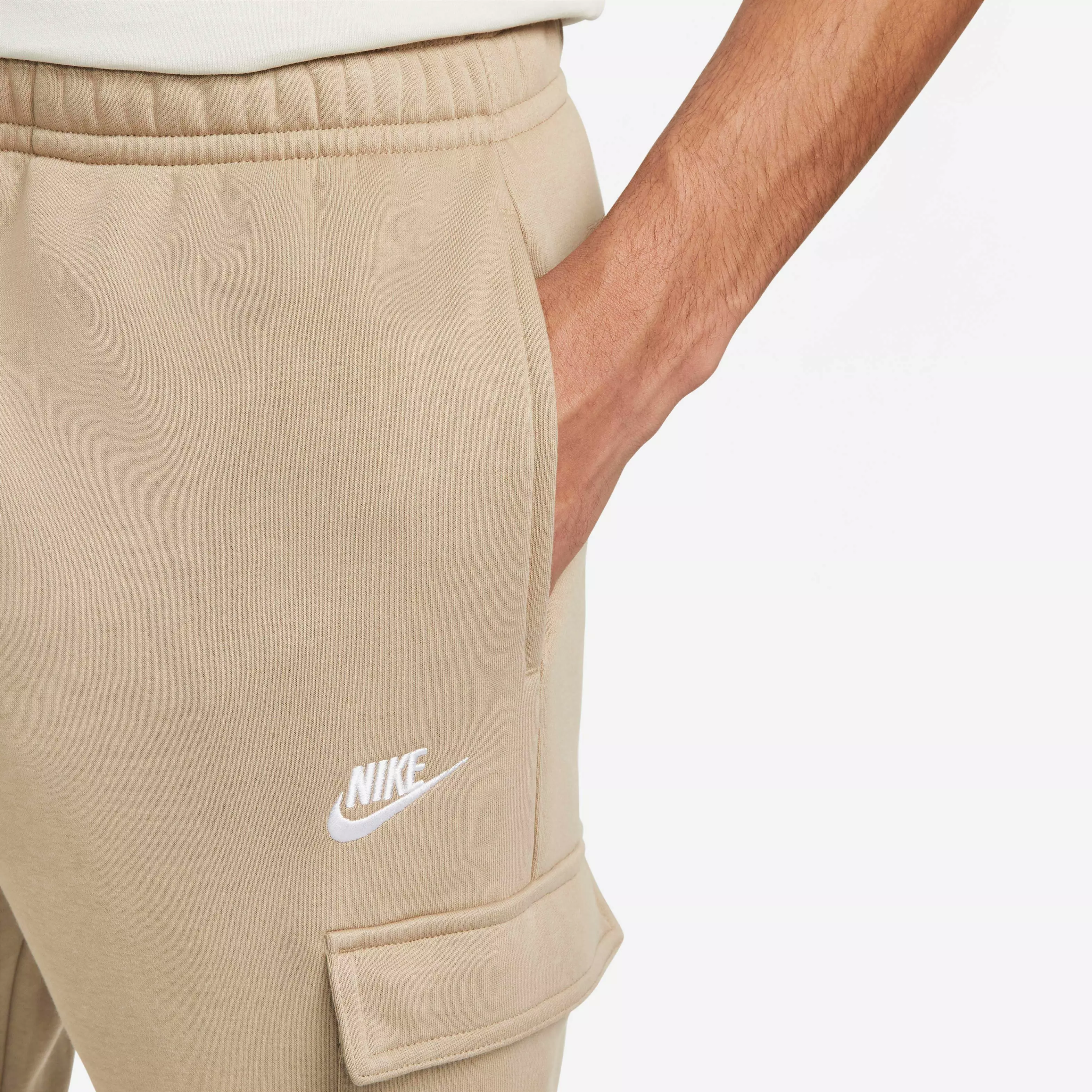 Nike Men's Sportswear Club Fleece Cargo Pants-Khaki - KHAKI