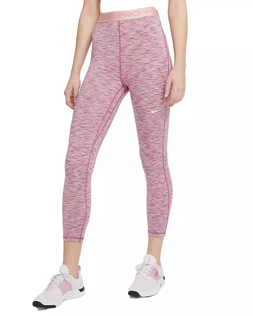 Nike Women's Pro Cropped Space-Dye Leggings - RED