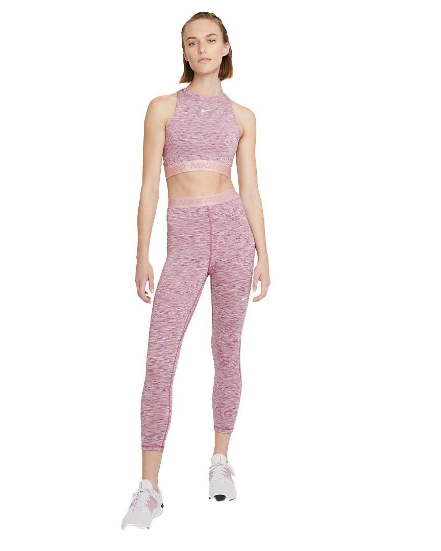 Nike Women's Pro Cropped Space-Dye Leggings - RED Thumbnail View 5