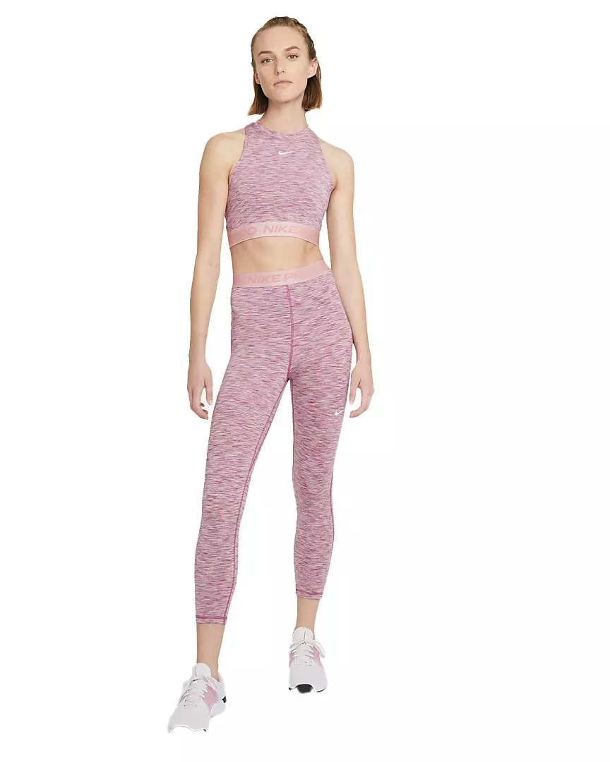Nike Women's Pro Cropped Space-Dye Leggings - RED