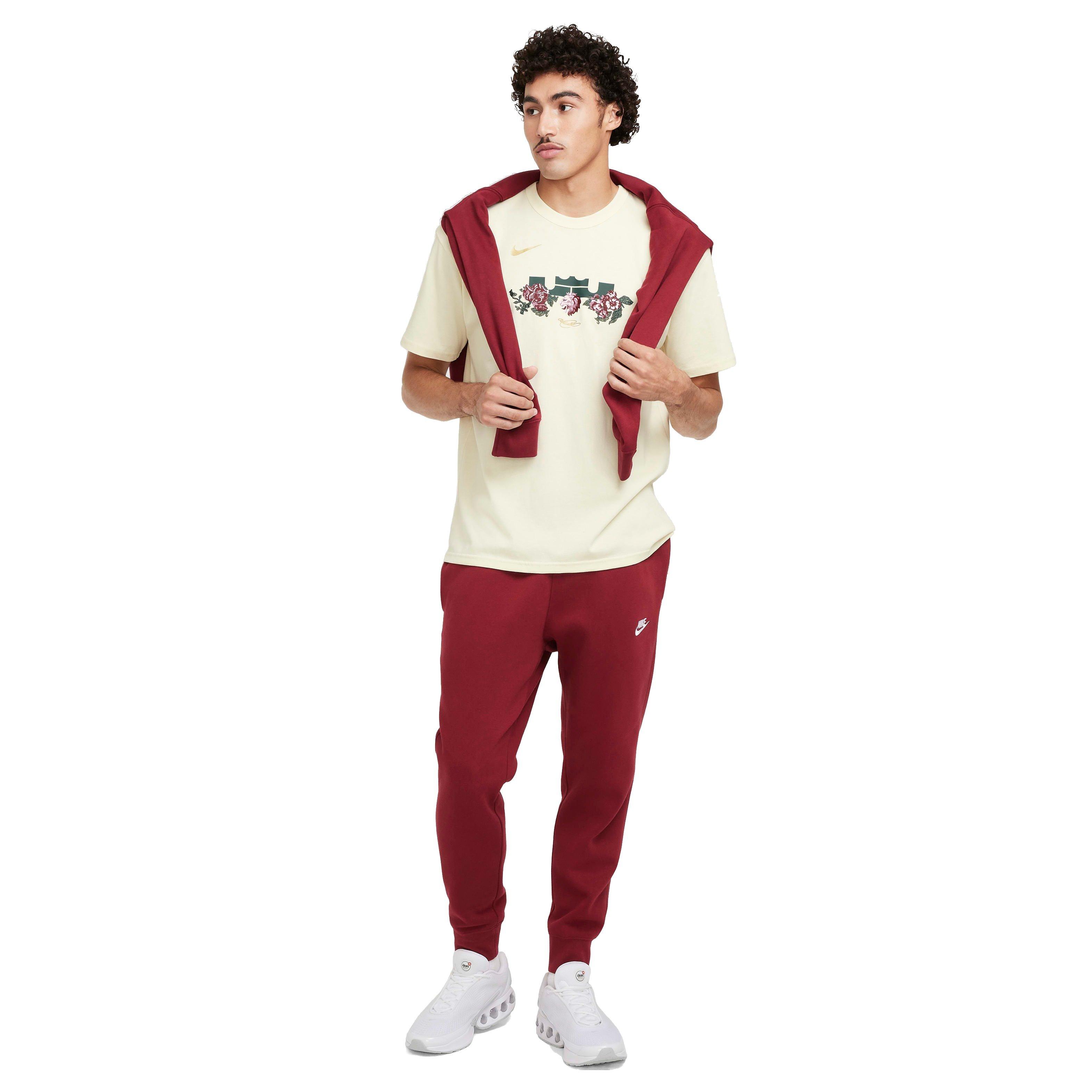 Nike Men's Sportswear Club Fleece Joggers - RED Thumbnail View 7