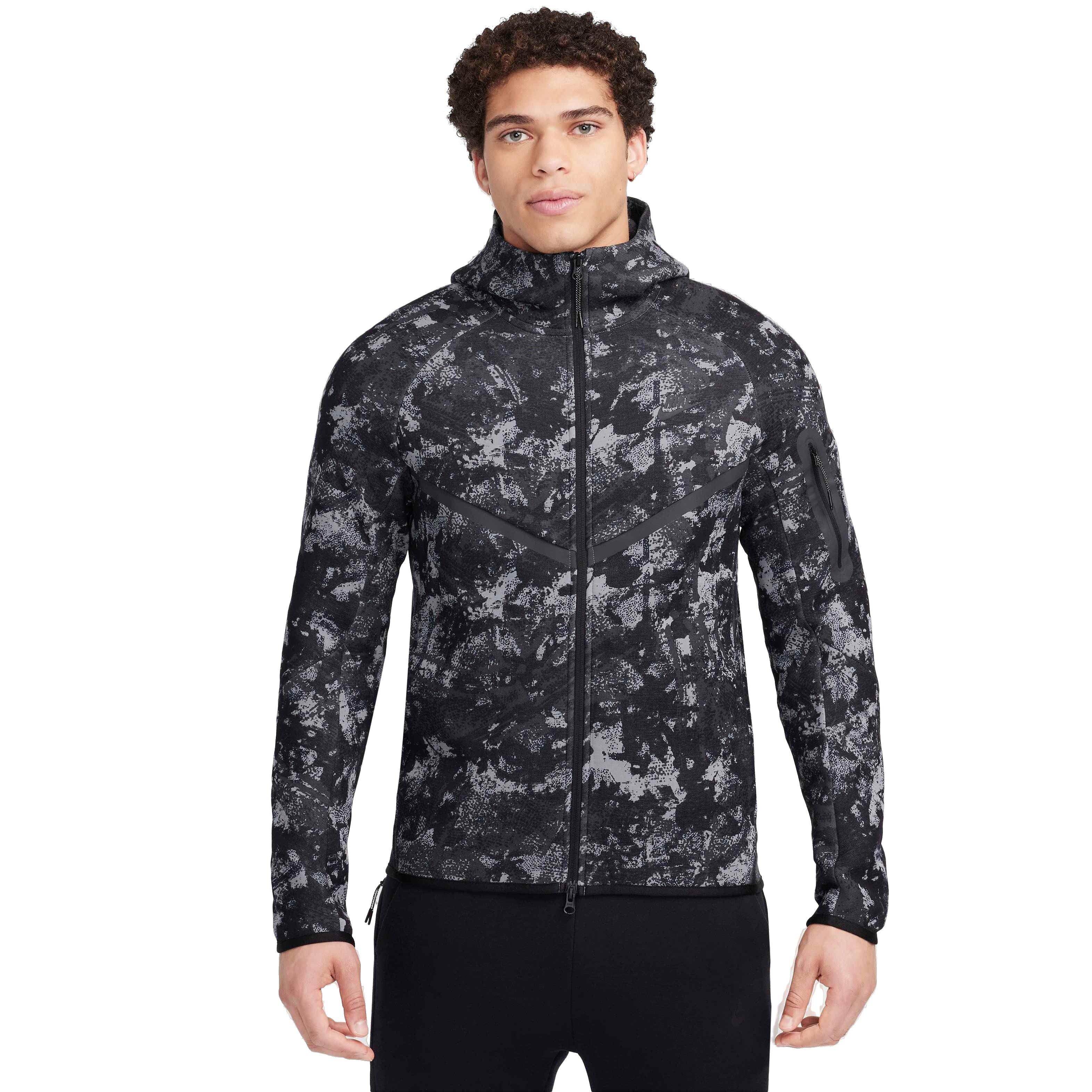 Nike Men's Tech Fleece Windrunner Full-Zip Gel Camo Jacket - GREY Thumbnail View 1