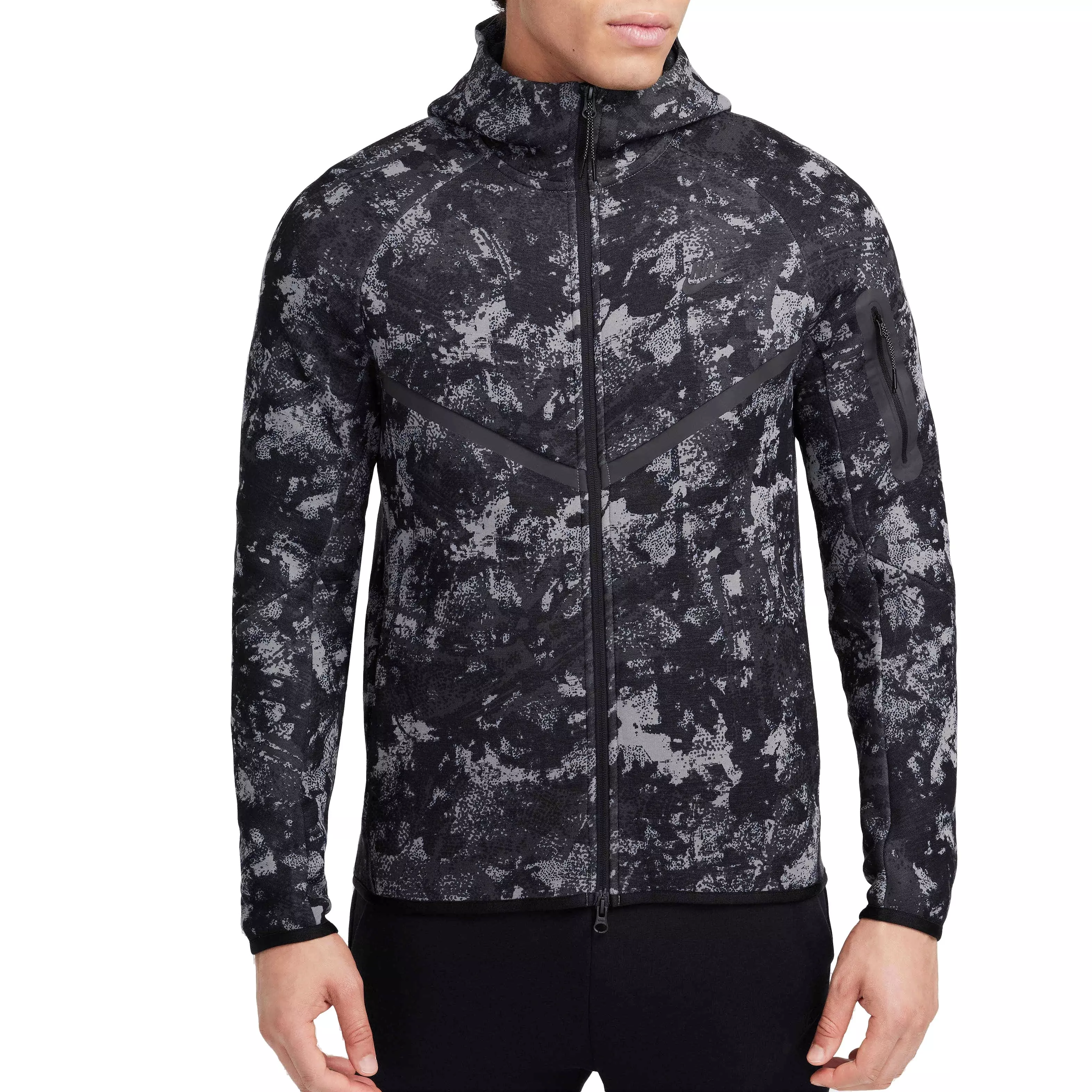 Nike Men's Tech Fleece Windrunner Full-Zip Gel Camo Jacket - GREY