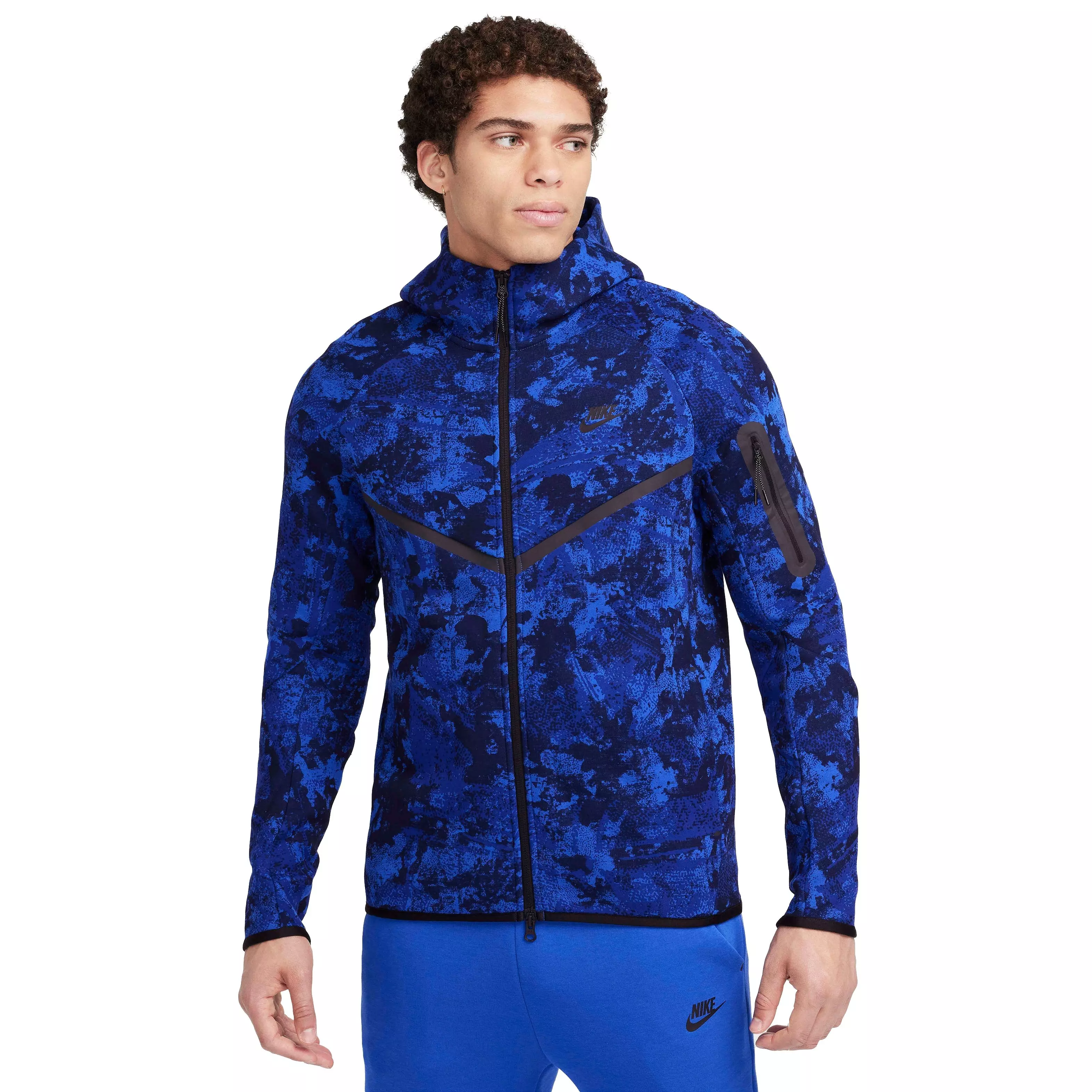 Nike Men's Tech Fleece Windrunner Full-Zip Gel Camo Jacket - ROYAL