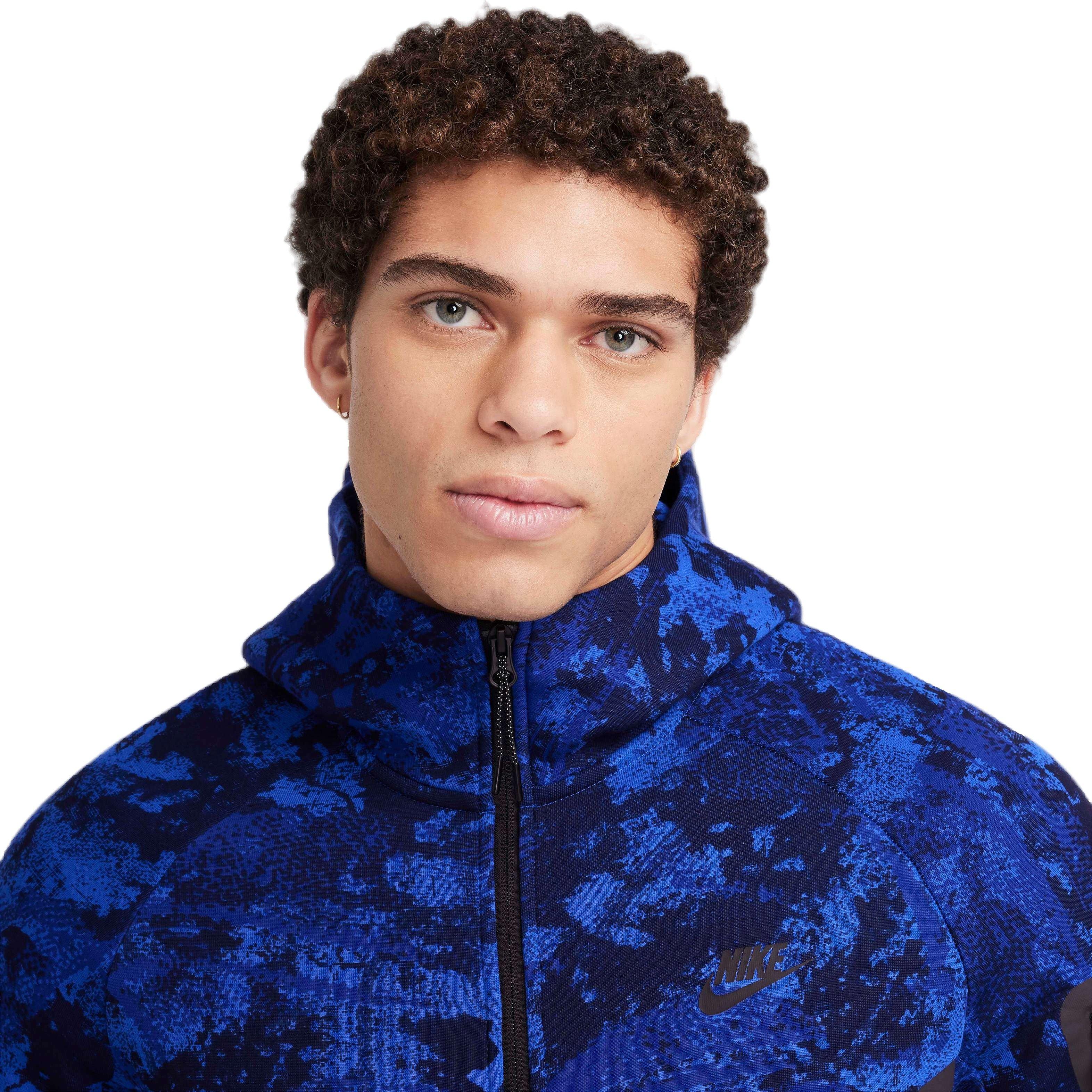 Nike Men's Tech Fleece Windrunner Full-Zip Gel Camo Jacket - ROYAL Thumbnail View 3