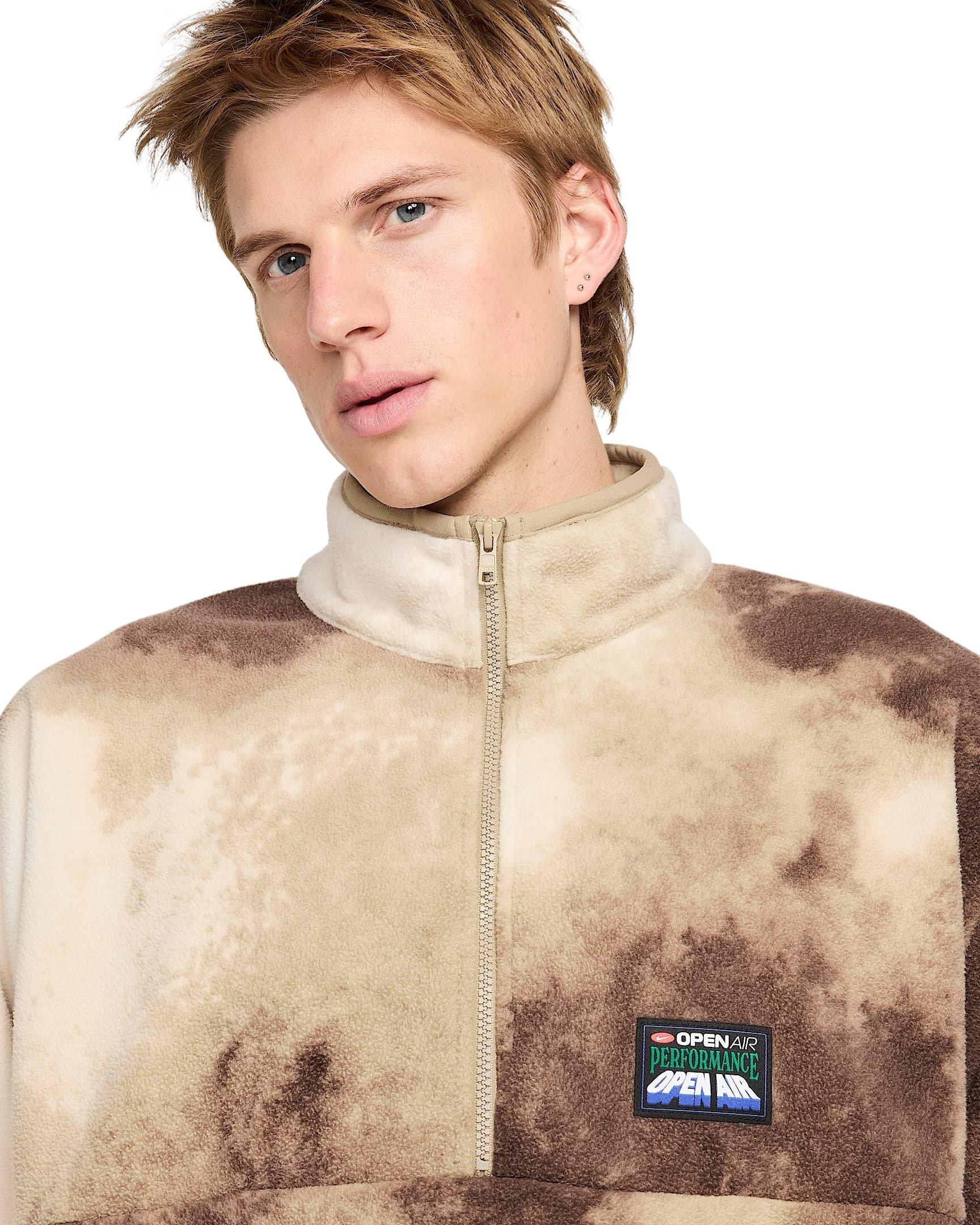 Nike Men's Club 1/2-Zip Pullover Long-Sleeve Top - KHAKI/LT BONE Thumbnail View 3