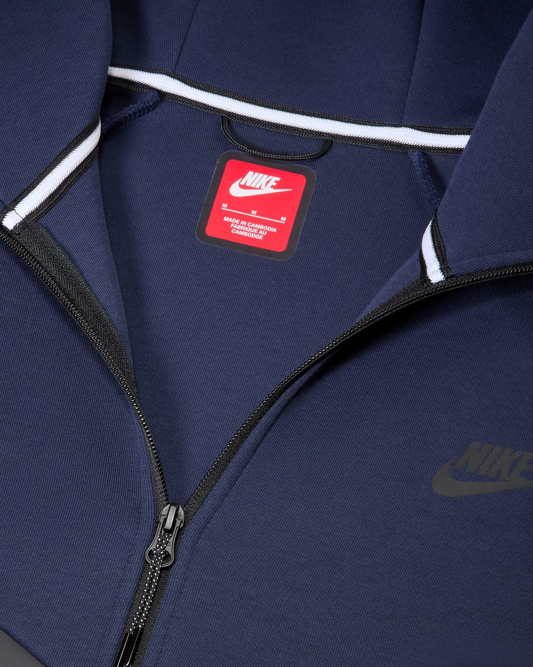 Nike Men's Tech Windrunner Fleece Full-Zip Jacket - OBSIDIAN Thumbnail View 4