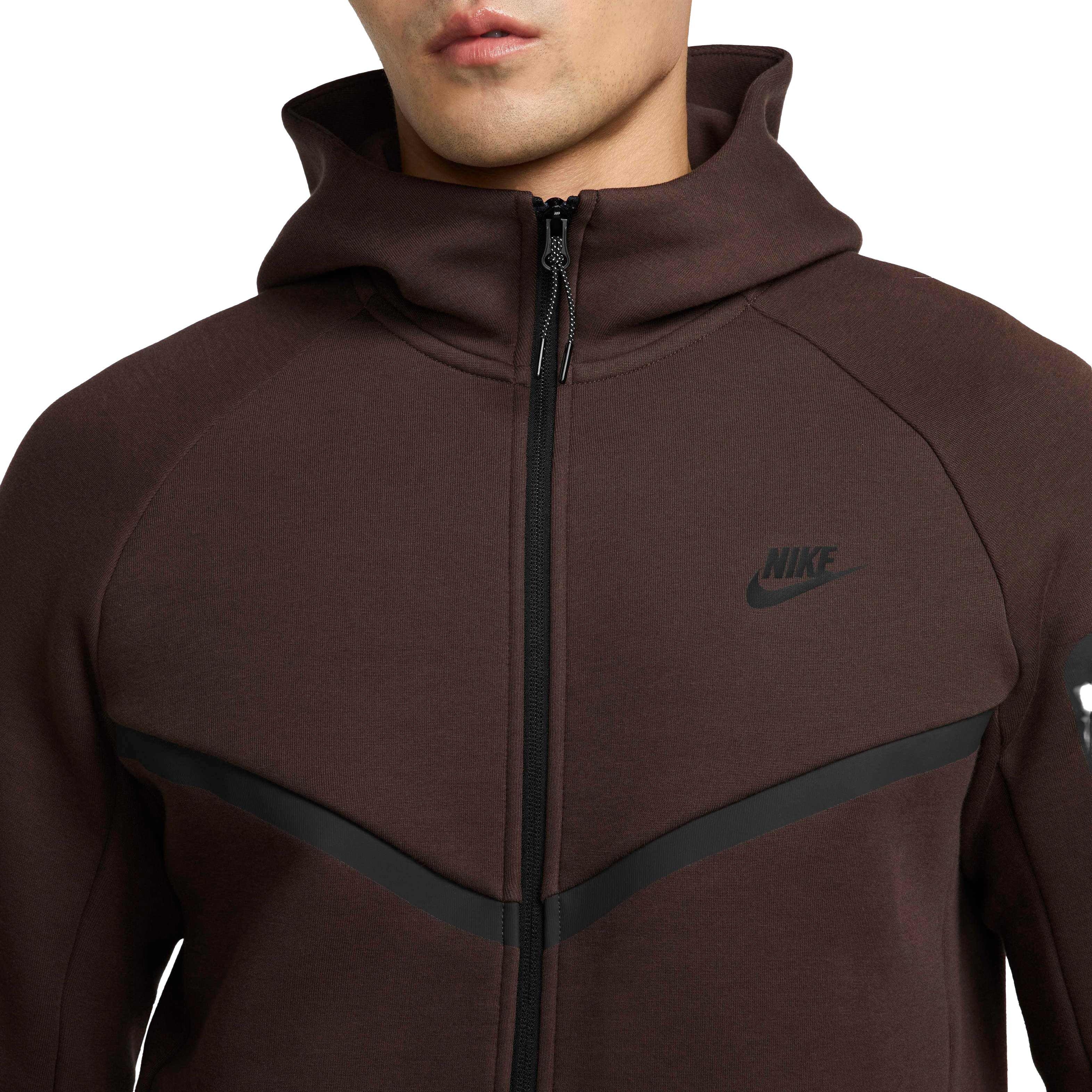 Nike Men's Tech Windrunner Fleece Full-Zip Jacket - BROWN Thumbnail View 4