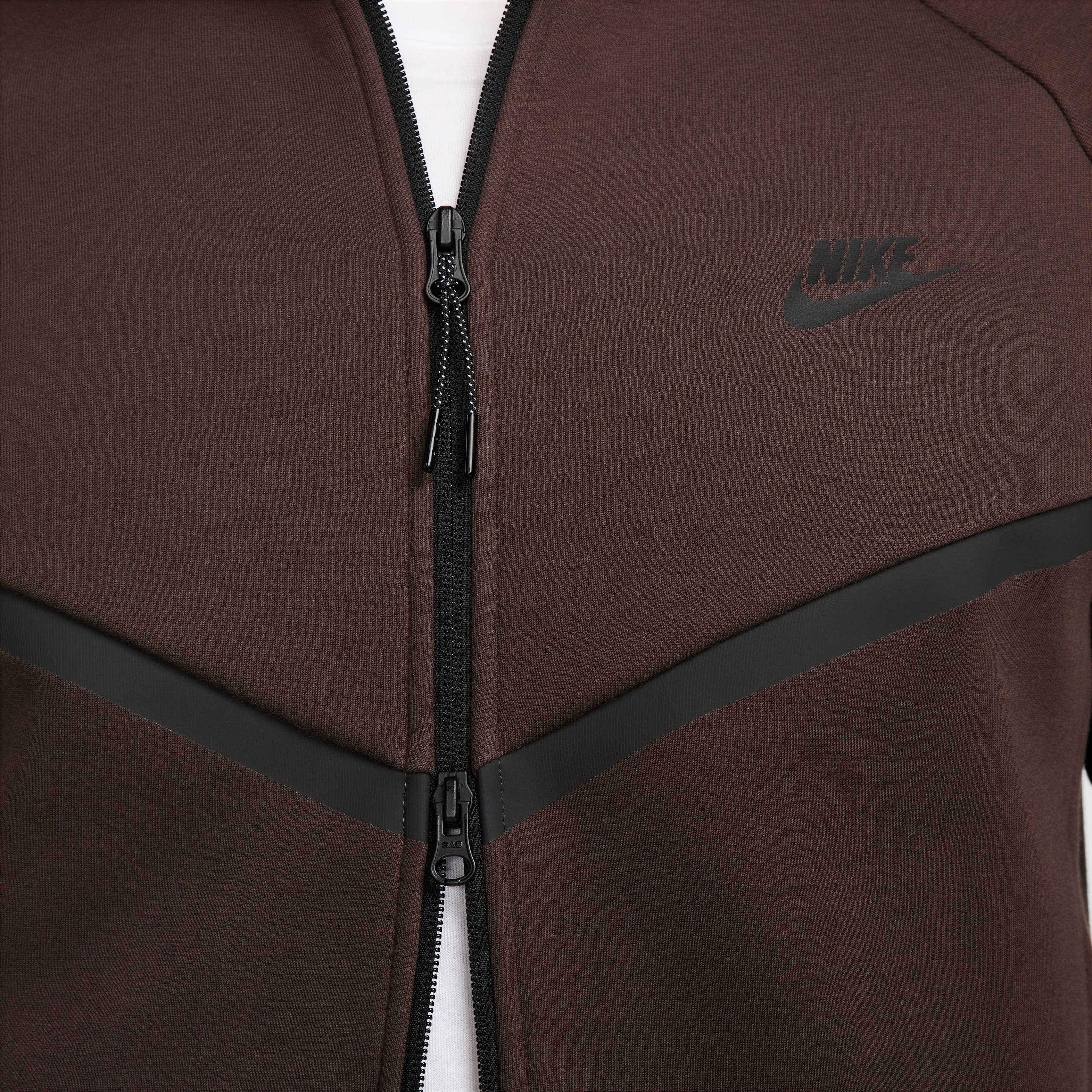 Nike Men's Tech Windrunner Fleece Full-Zip Jacket - BROWN Thumbnail View 5