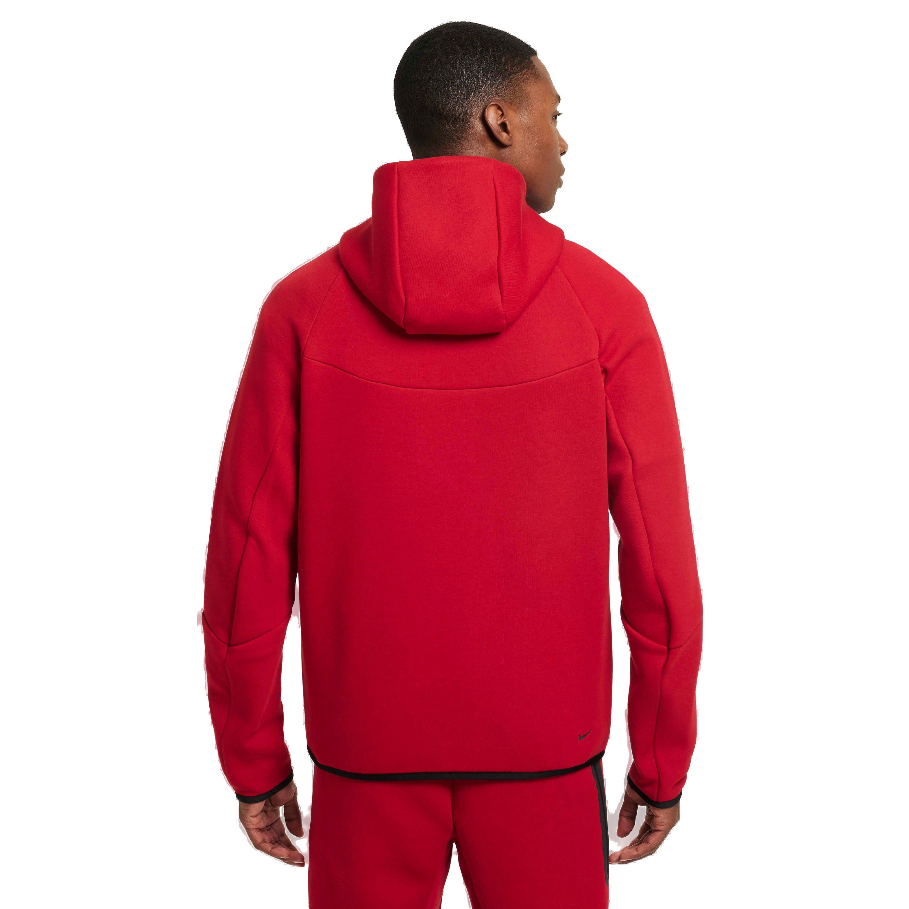 Nike Men's Tech Windrunner Fleece Full-Zip Jacket - RED Thumbnail View 2