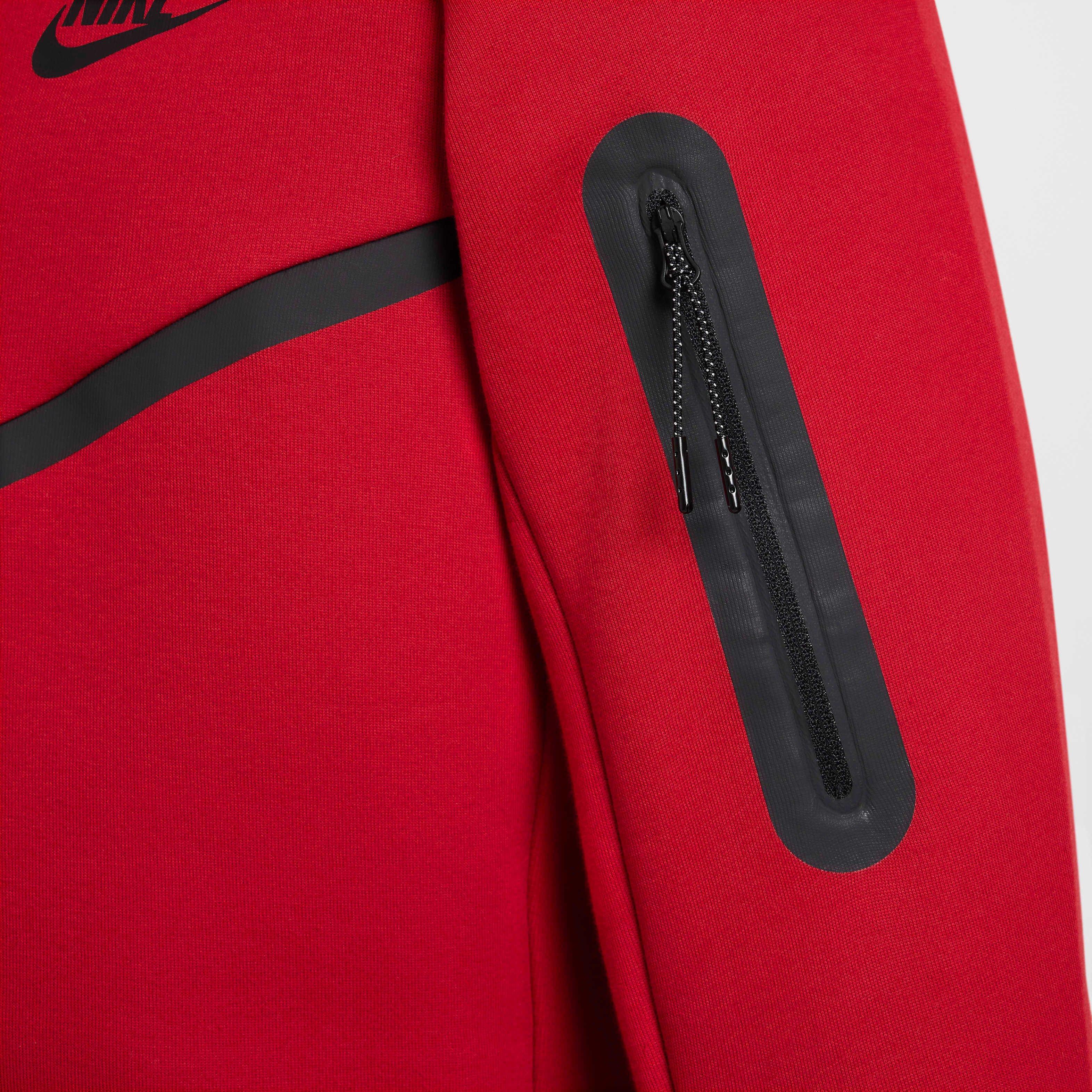 Nike Men's Tech Windrunner Fleece Full-Zip Jacket - RED Thumbnail View 7