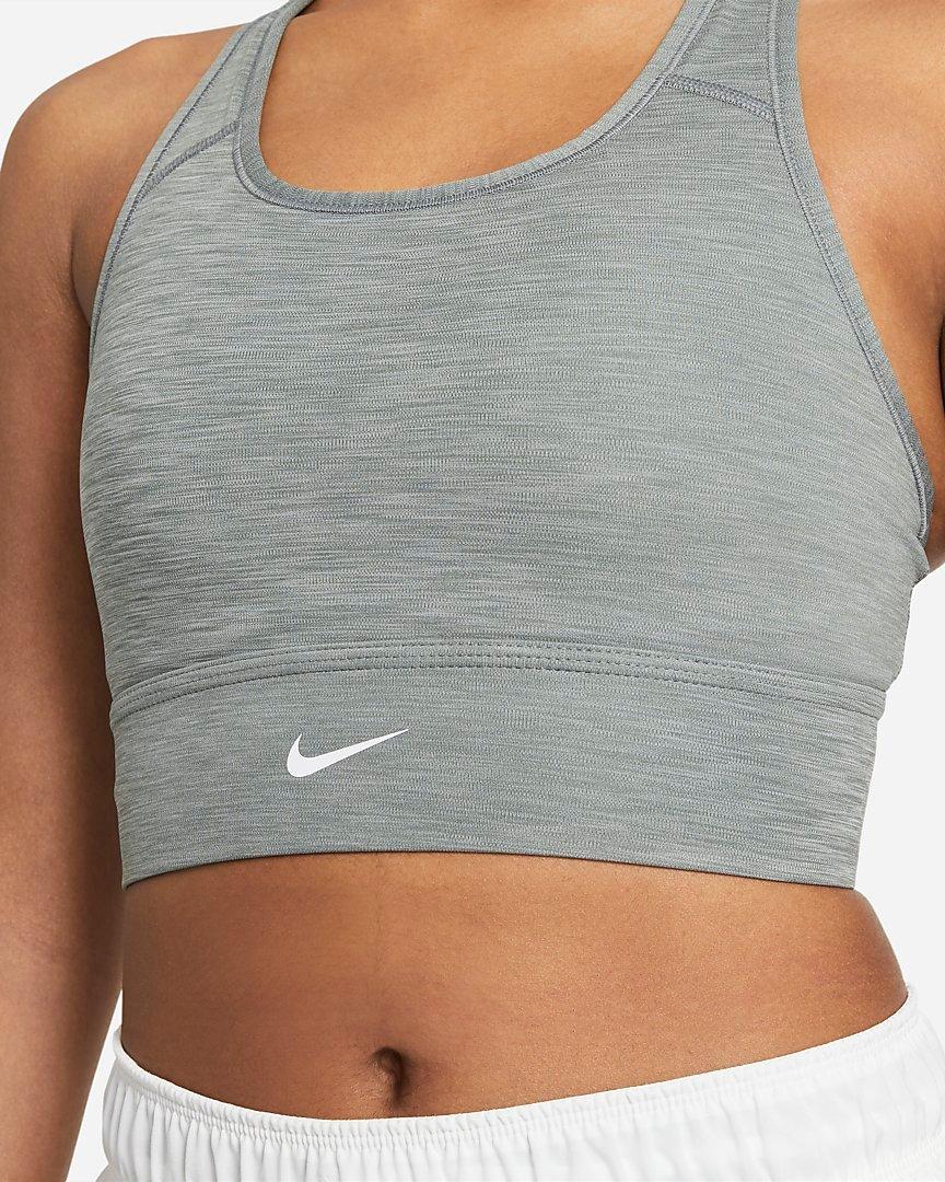 Nike Women's Dri-FIT Swoosh Medium-Support 1-Piece Padded Longline Sports  Bra - Grey - Hibbett