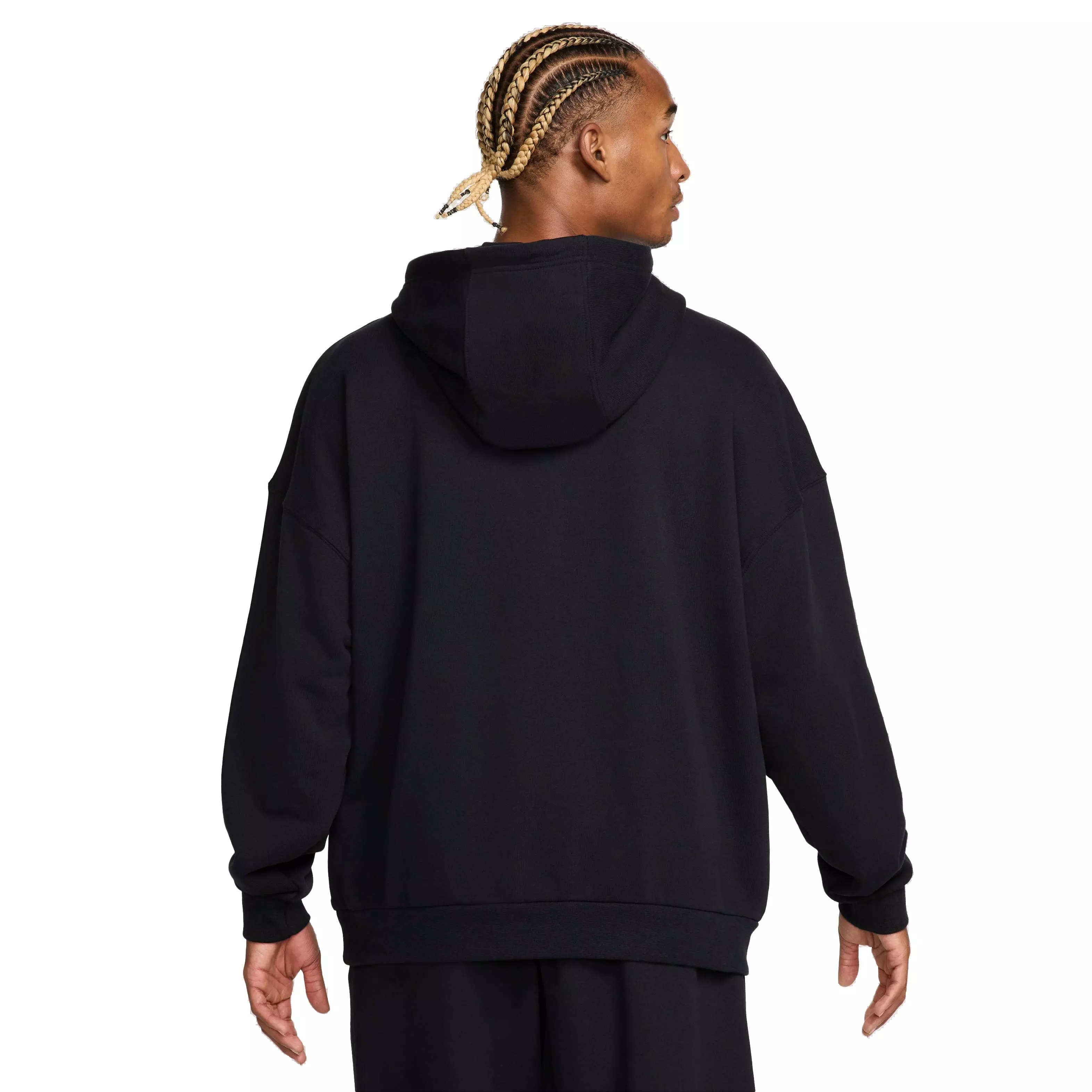 Nike Men's Club Fleece Oversized French Terry Pullover Hoodie - Black - BLACK